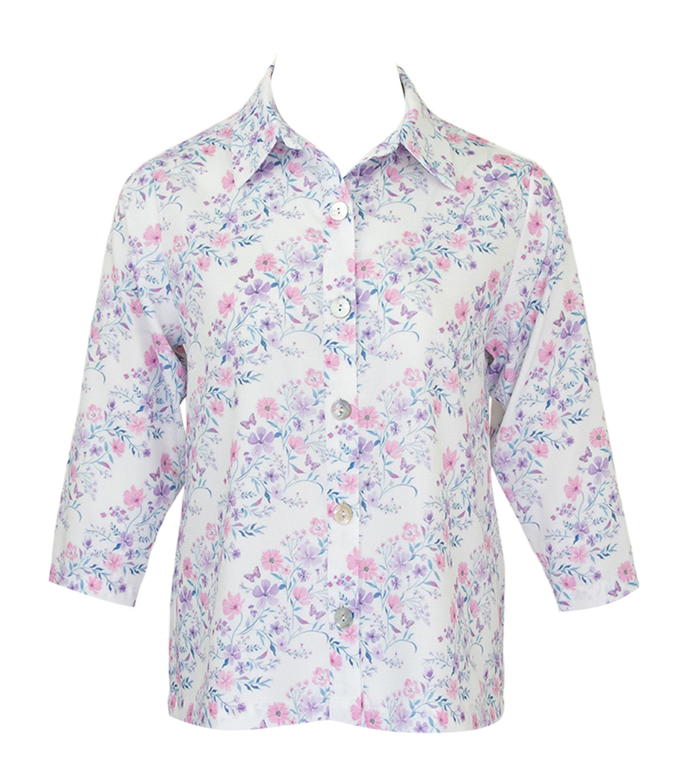Criselda Bob Buttondown Blouse Printed Floral