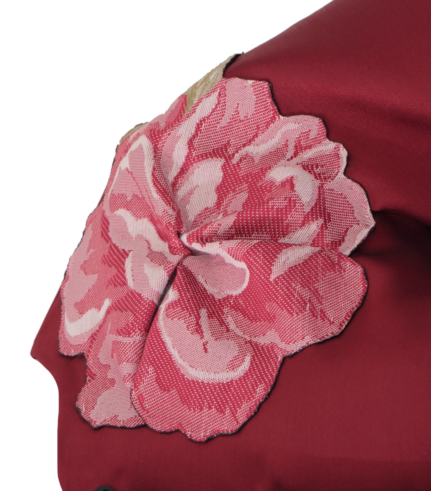 Emeri Blouse with Floral Applique Maroon