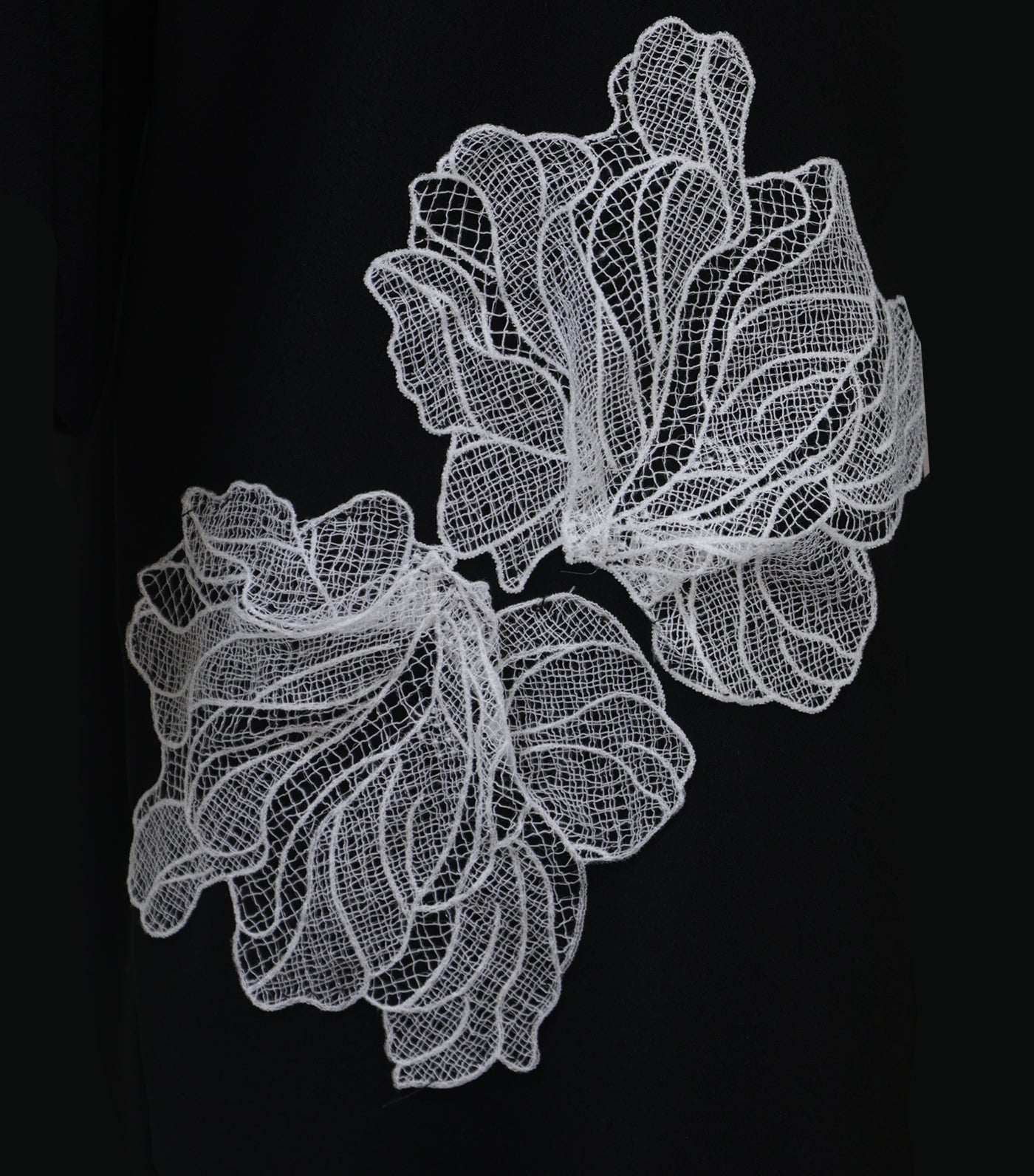 Criselda Emjill Dustcoat with Applique Black