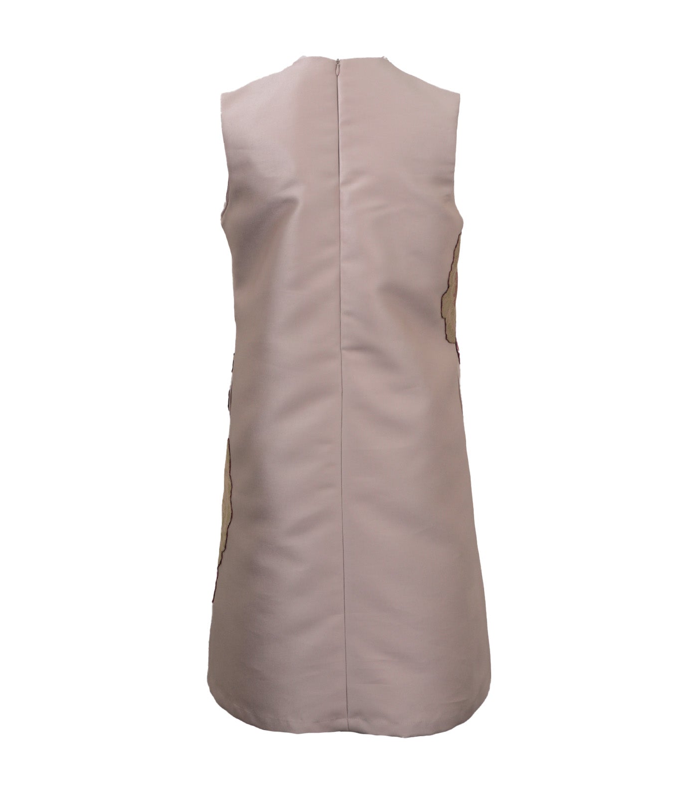 Criselda Emmad Sleeveless Dress with Floral Applique Beige