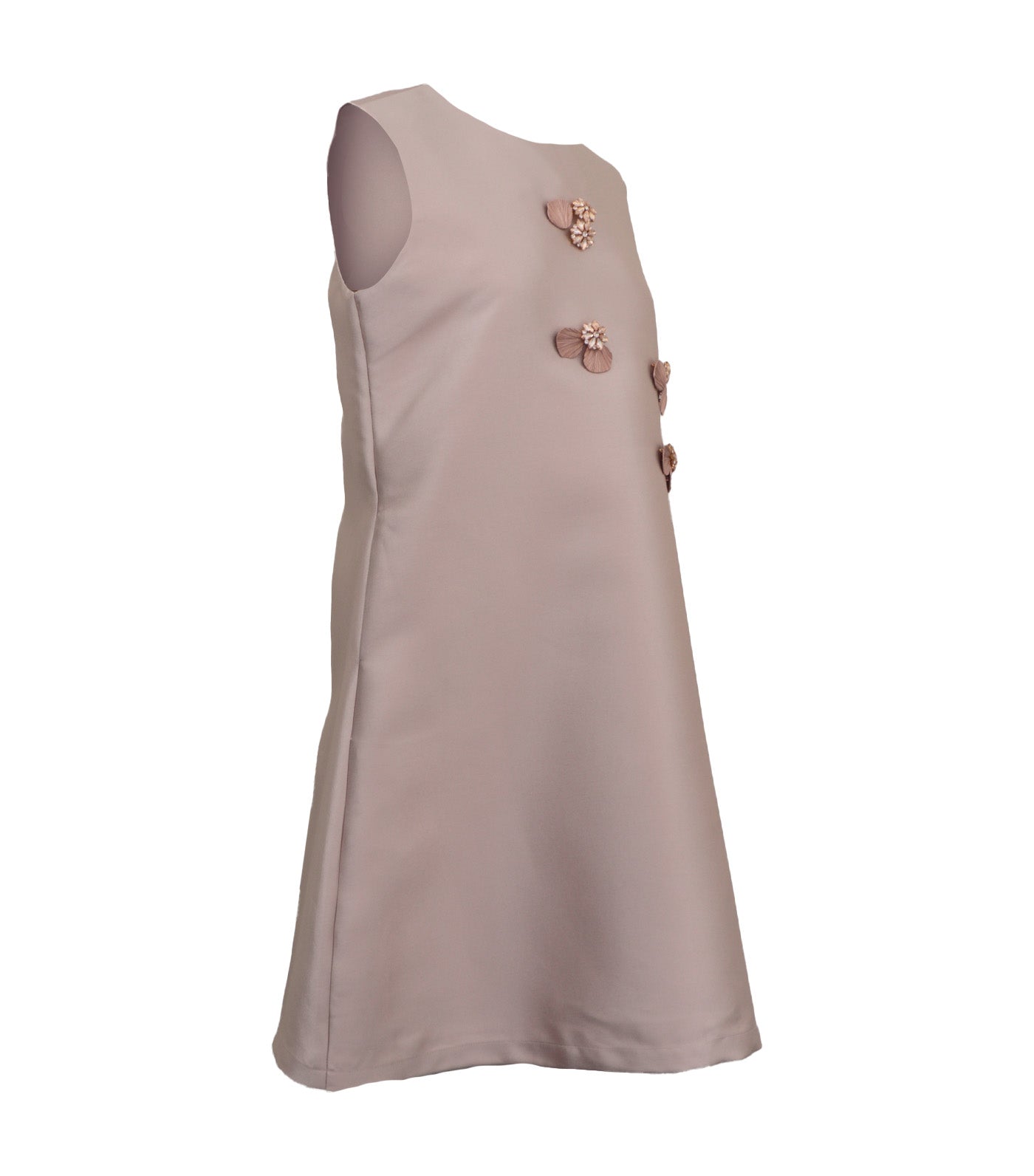 Criselda Emmad Sleeveless Dress with Pins Beige