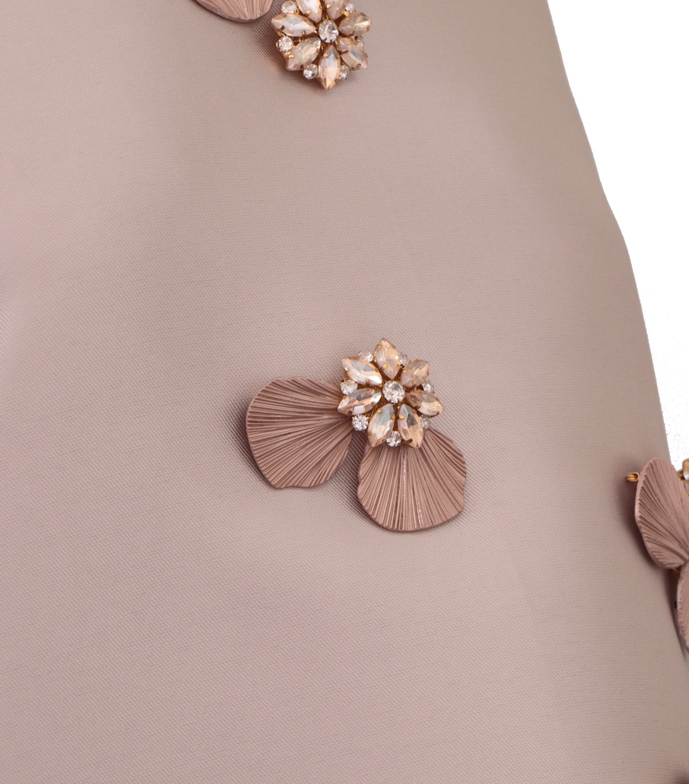 Criselda Emmad Sleeveless Dress with Pins Beige