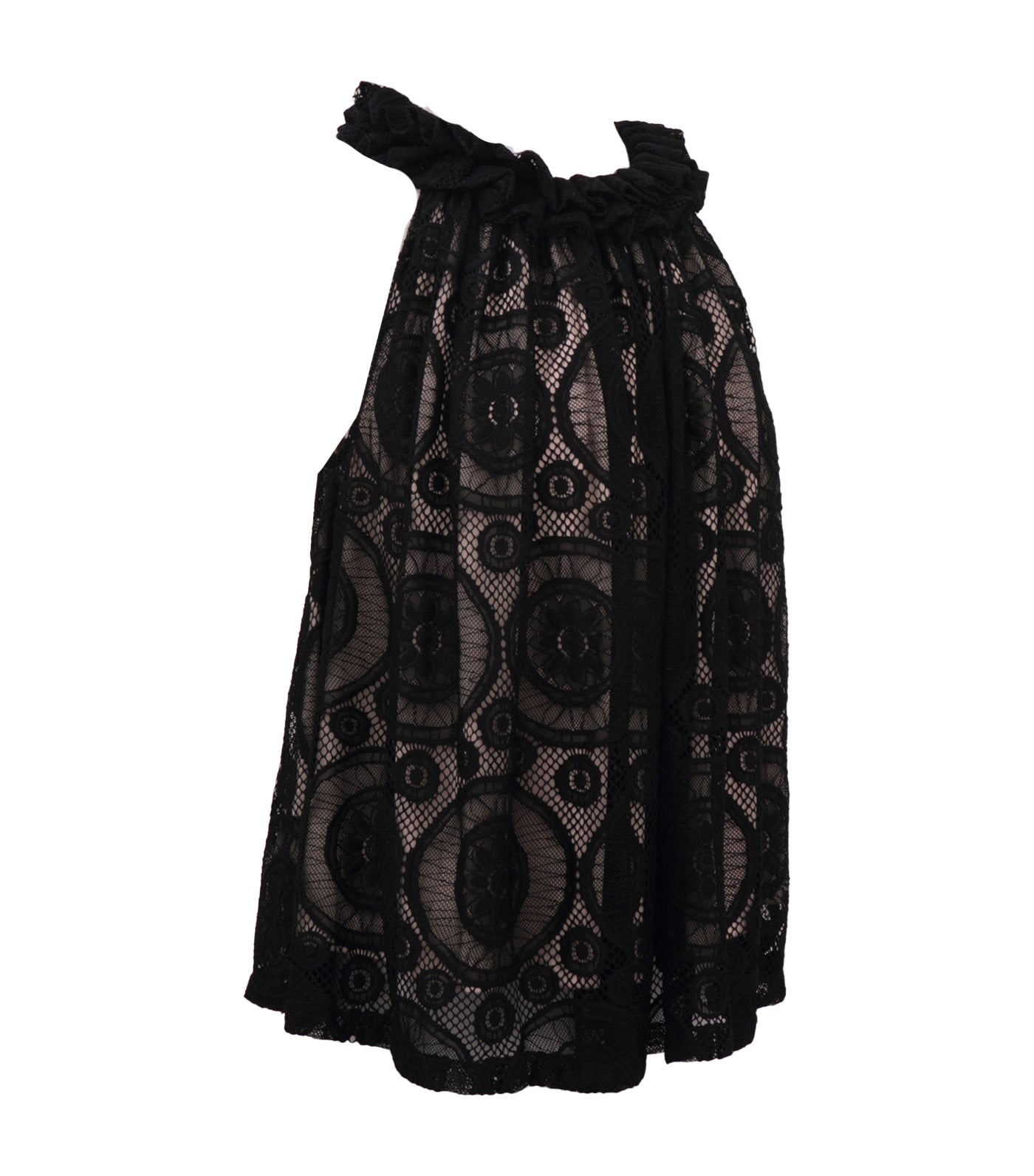 Lenna Lace Halter Blouse Black