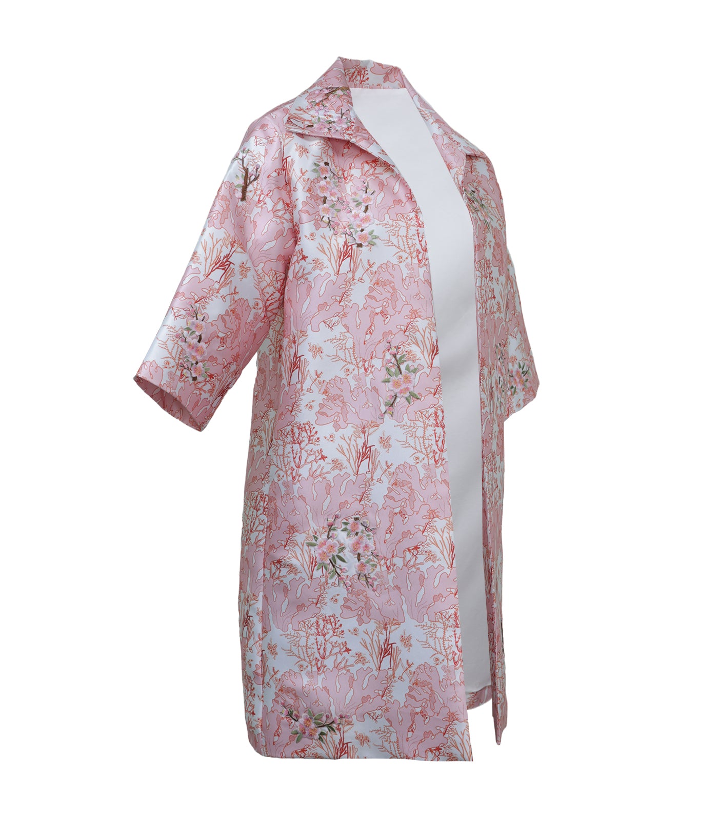 Criselda Madison Floral Dustcoat Orange and White