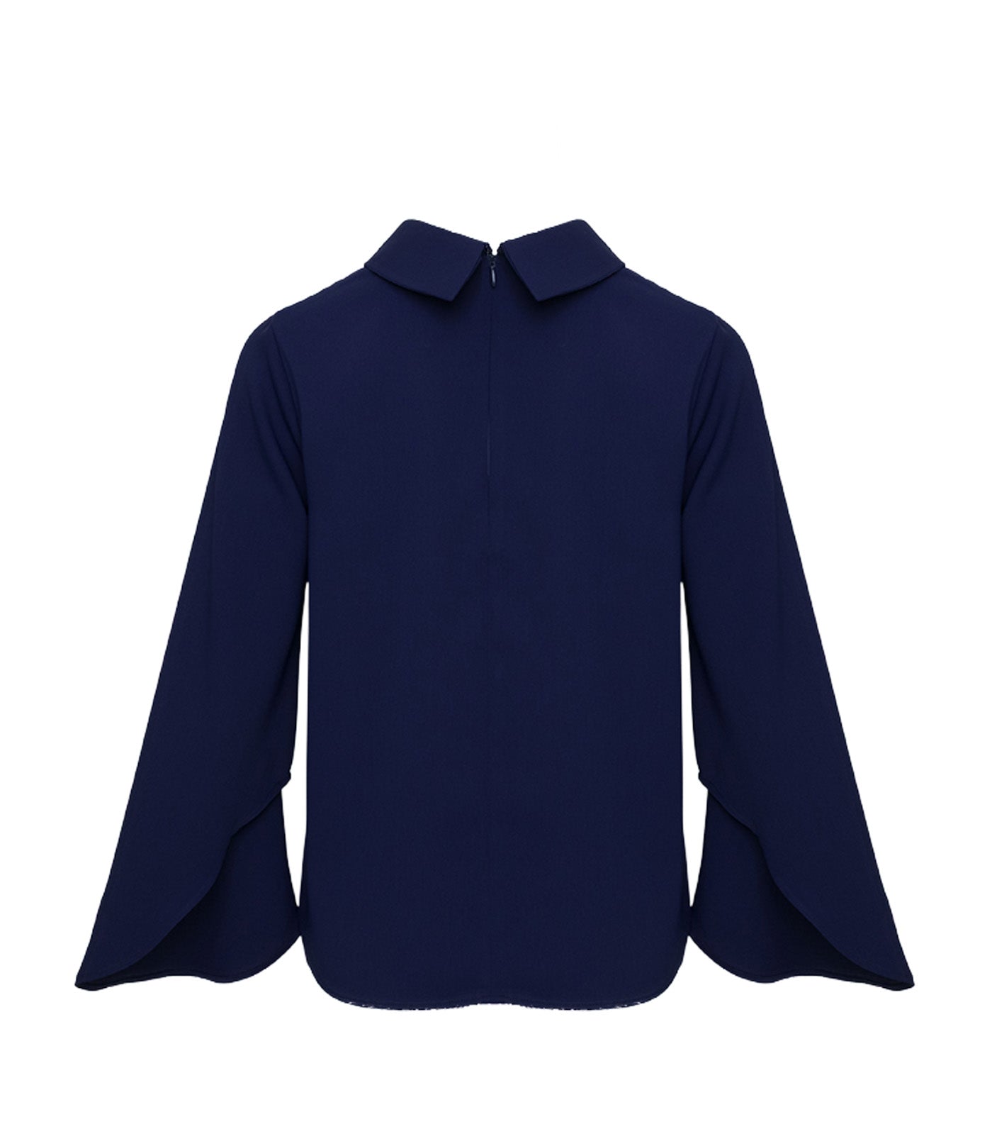 Criselda Mickey Blouse Cowl Neck Navy Blue