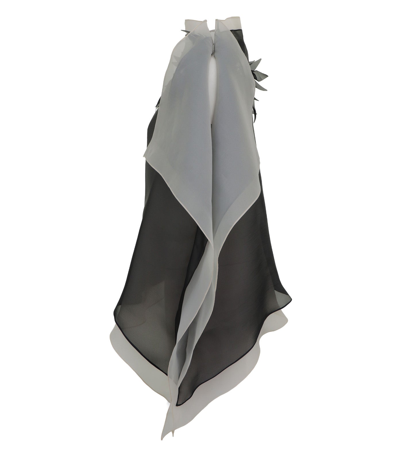 Criselda Nikko Blouse with Floral Cutouts Black and Off White