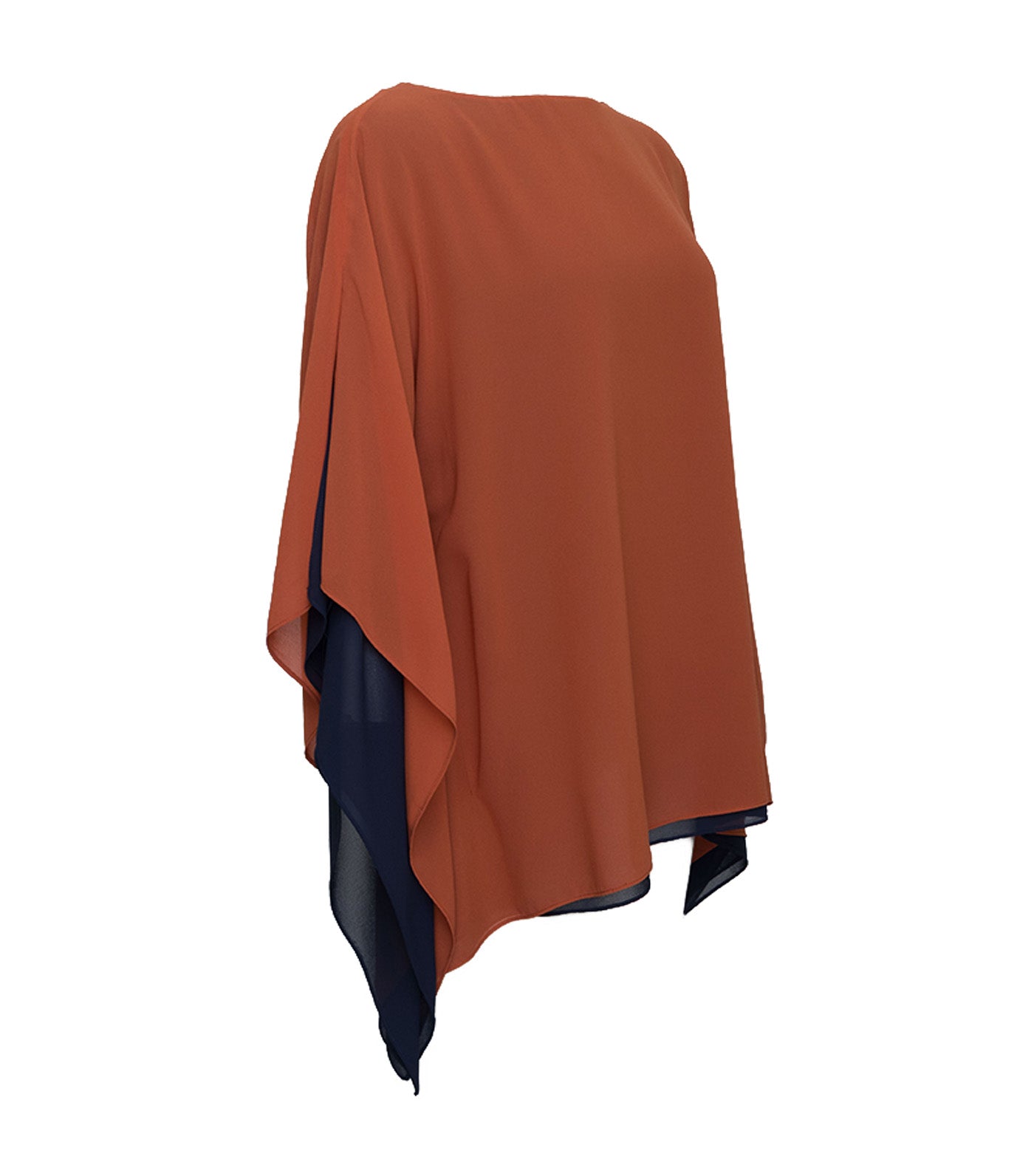 Ponchet Poncho Double Layer Rust and Black