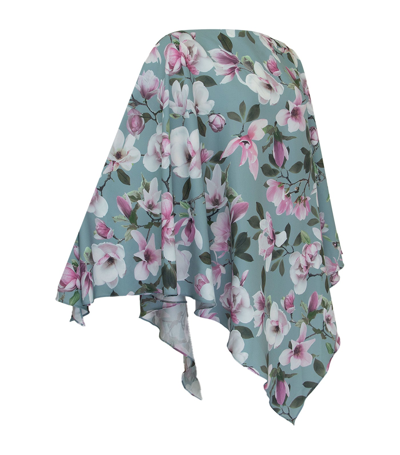 Vie Poncho Blue Printed Floral