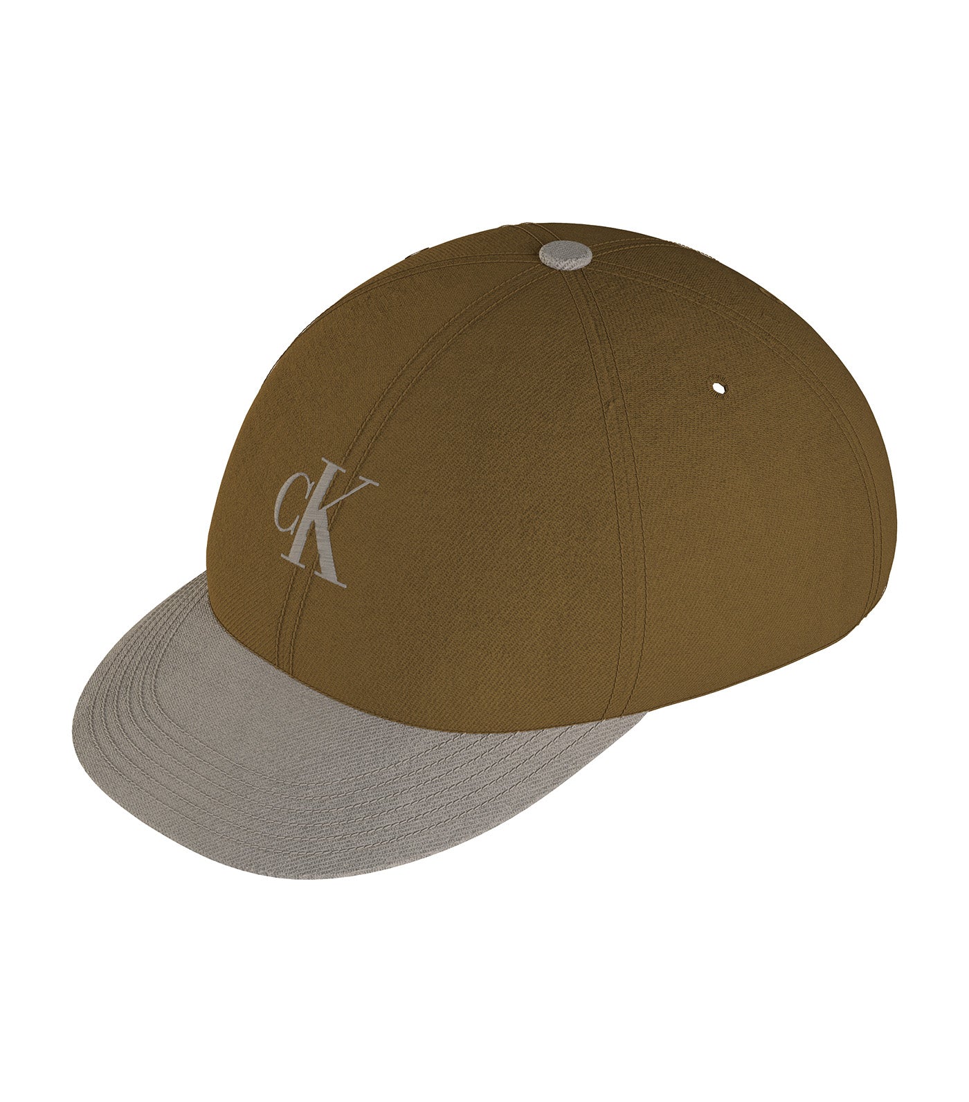 Monogram Embroidered Color-Blocked Cap Cumin