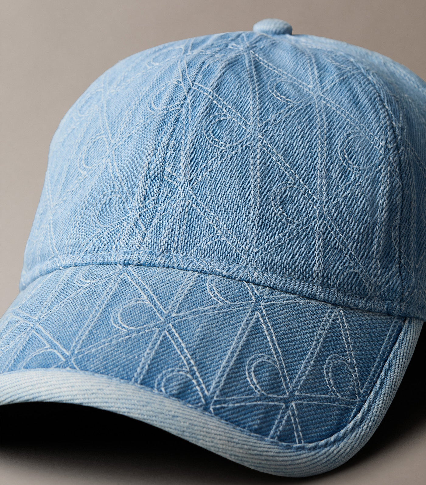 Monogram Quilted Denim Baseball Cap Vintage Denim