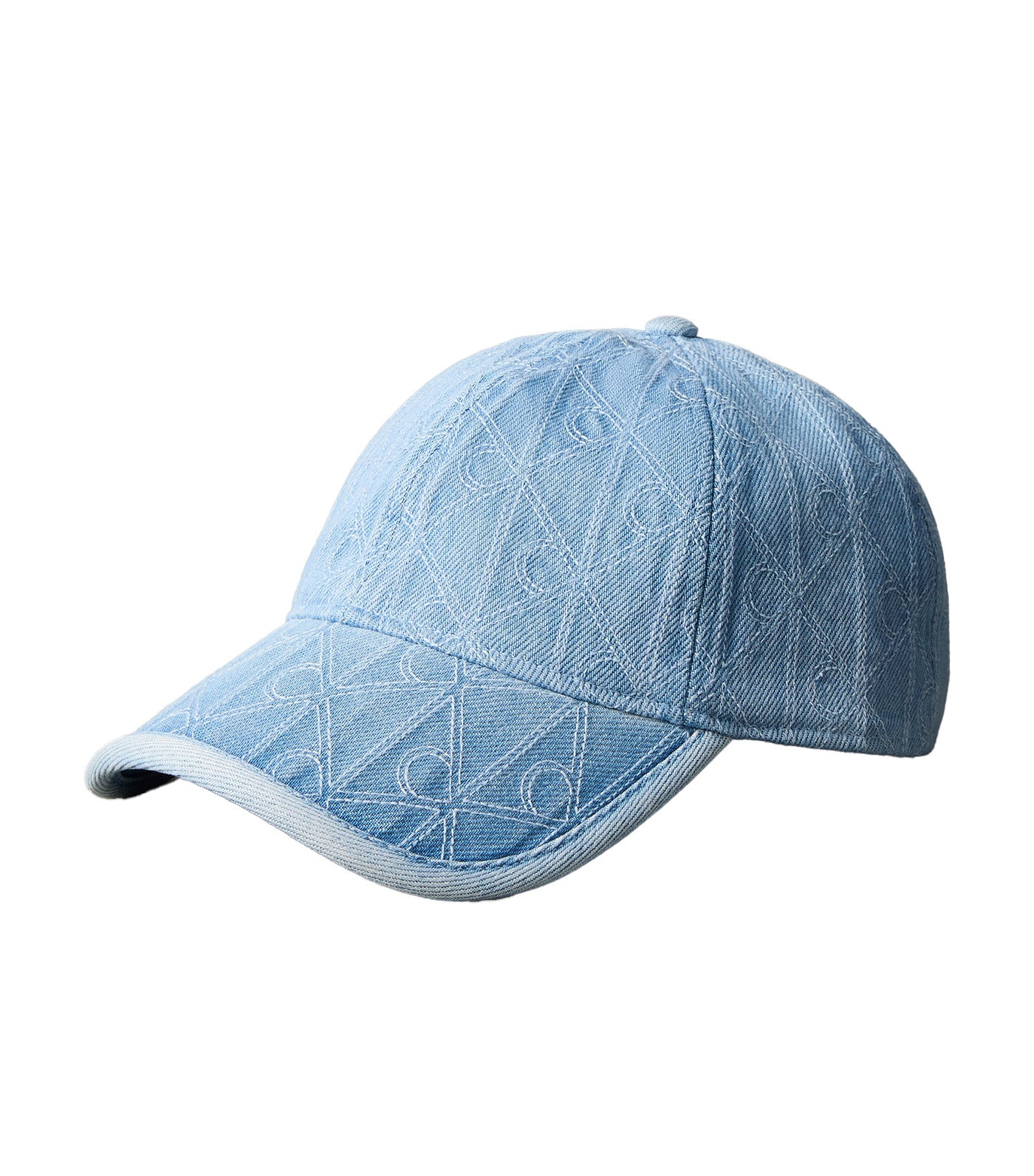 Monogram Quilted Denim Baseball Cap Vintage Denim