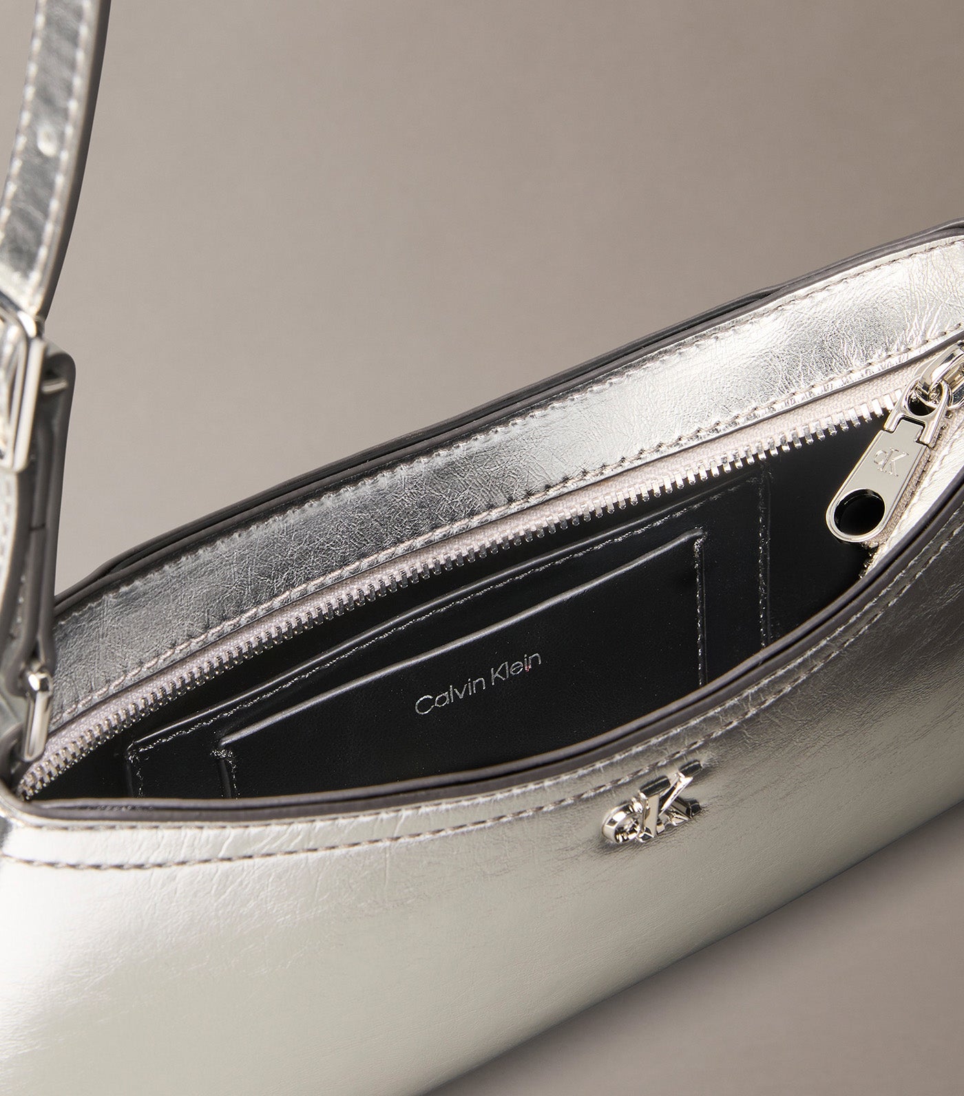 Monogram Small Shoulder Bag Silver Metallic
