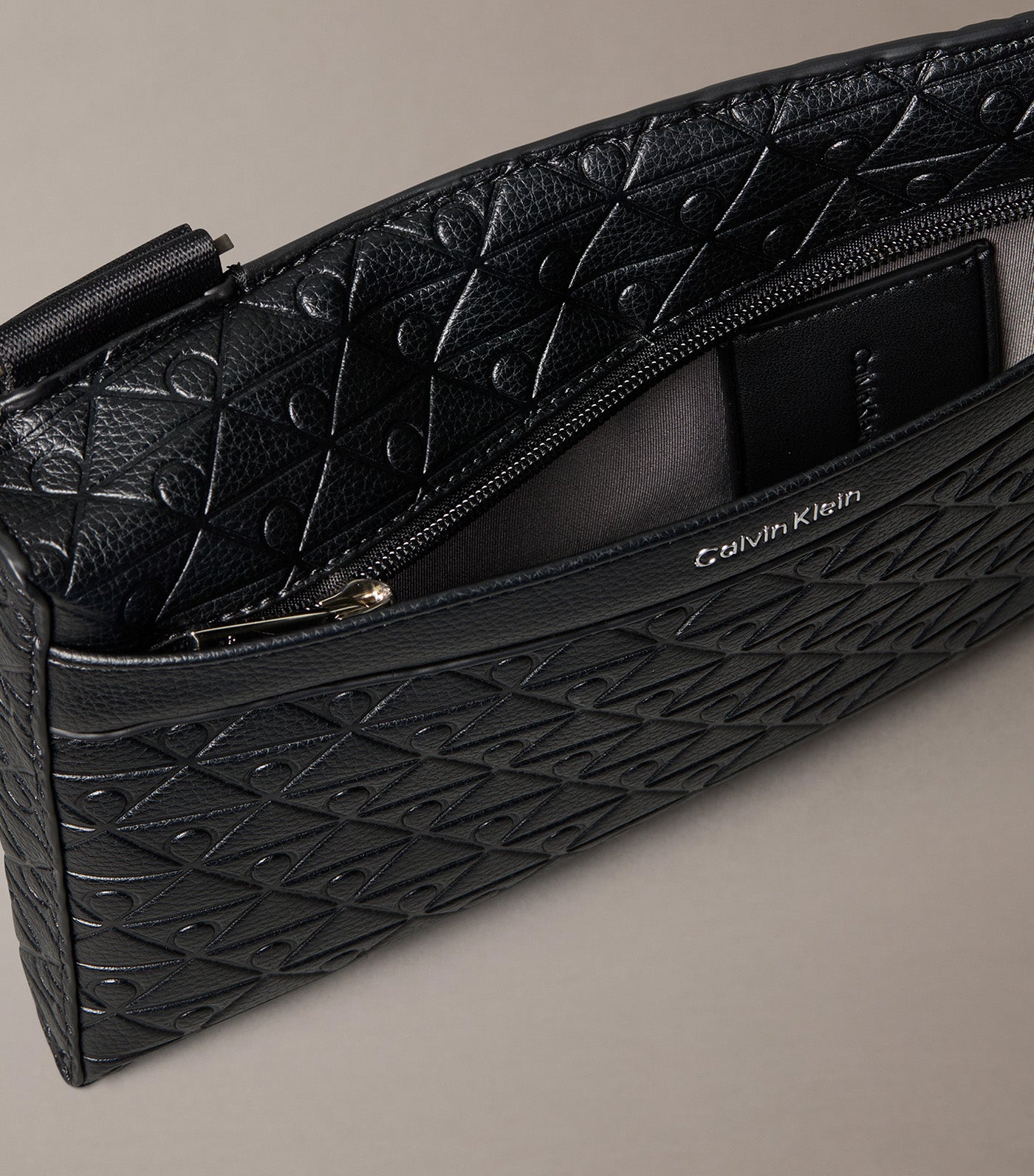 Emblem All-Over-Print Embossed Logo Sling Bag