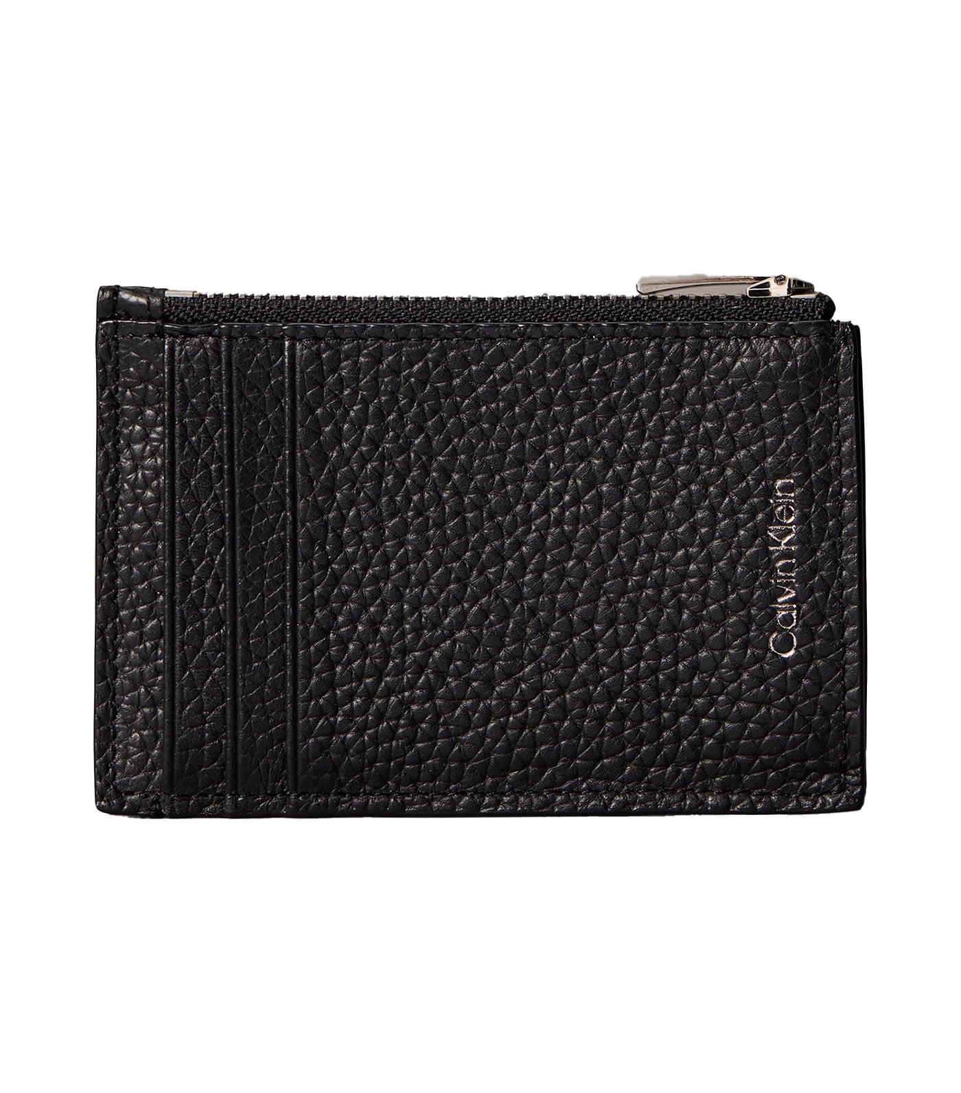 Foil Emboss Zip Cardholder Black