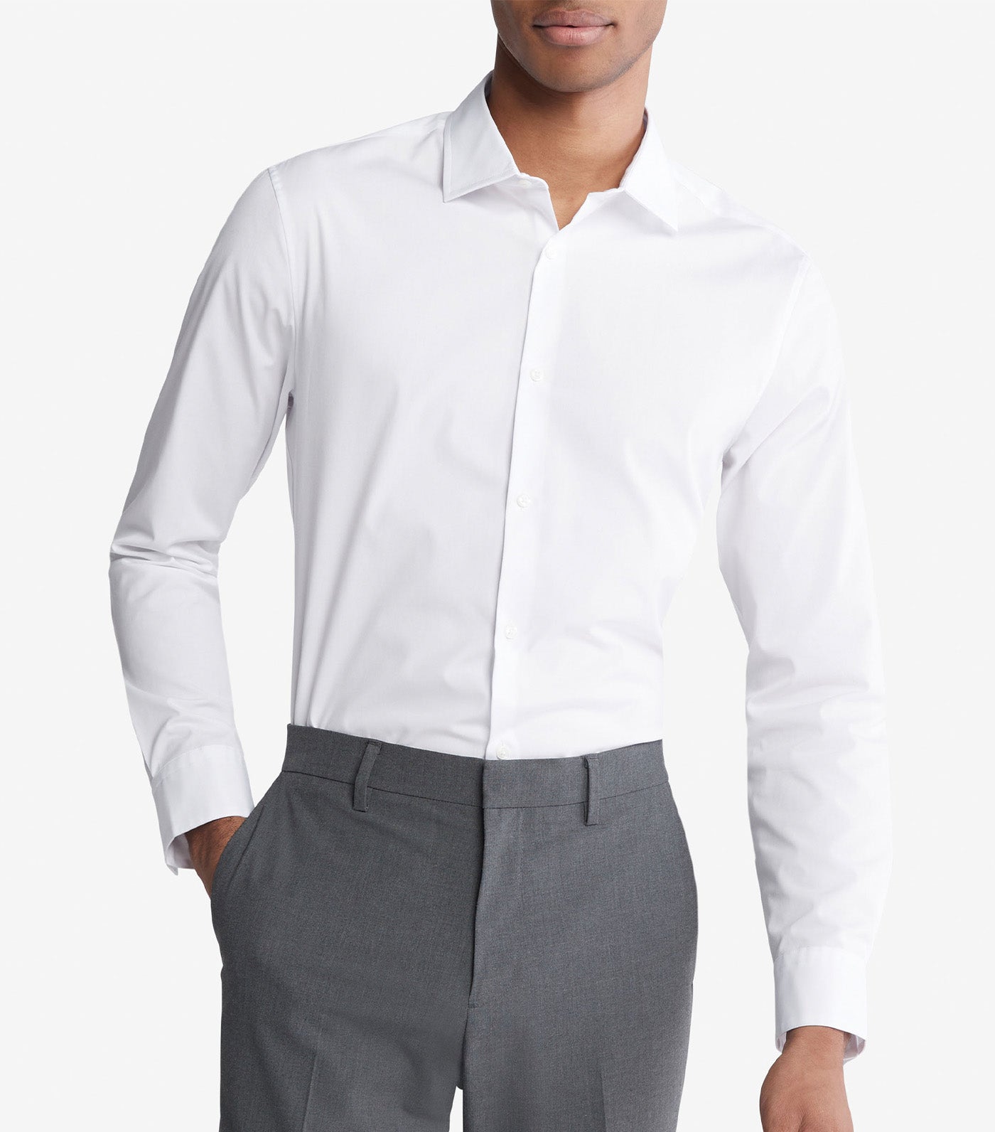 Supima Stretch Cotton Slim Button-Down Shirt
