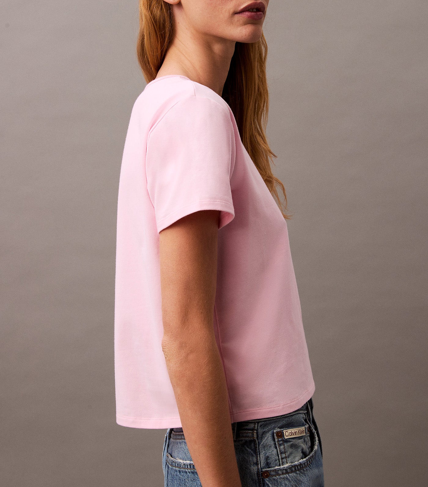 Script Logo Slim T-Shirt Pastel Pink