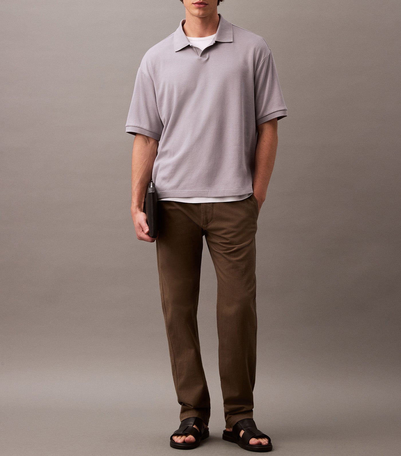 Relaxed Ribbed Cotton Polo Shirt