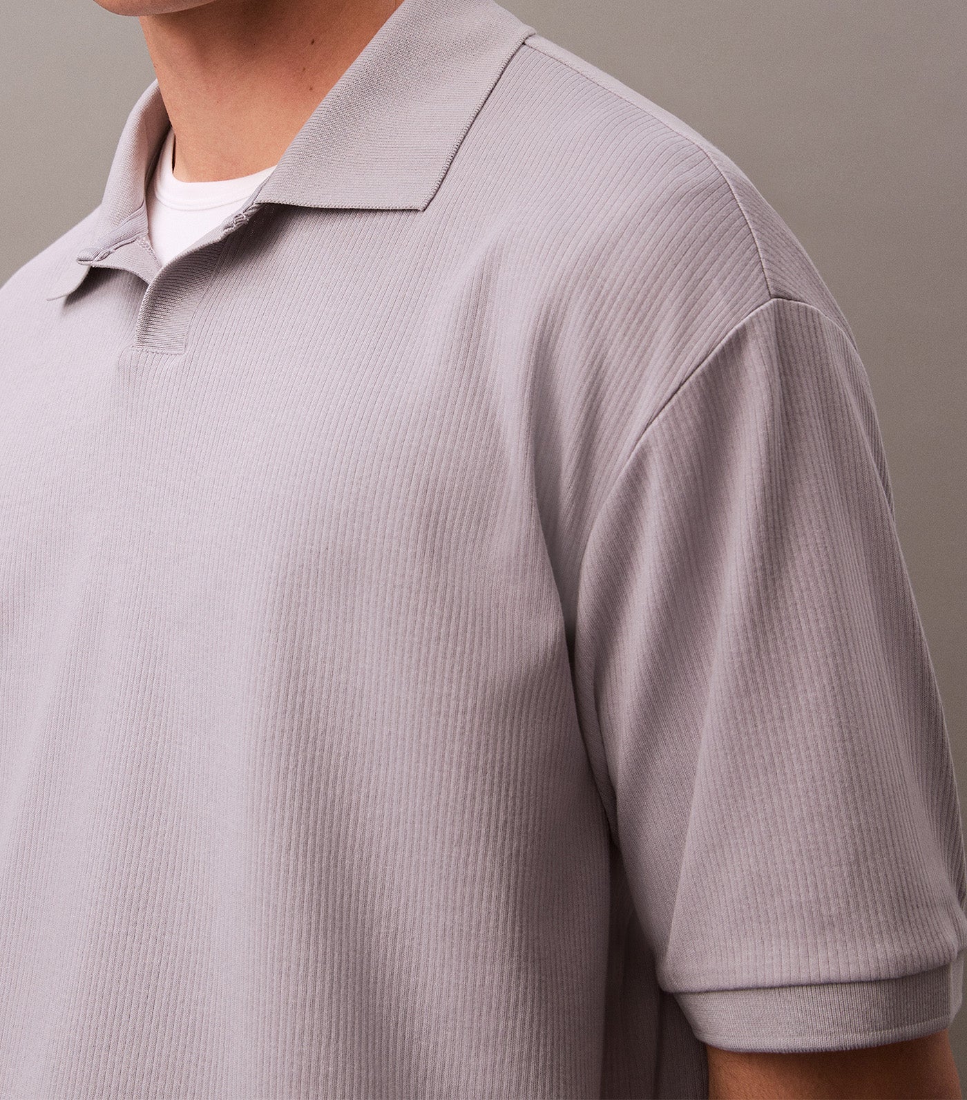 Relaxed Ribbed Cotton Polo Shirt