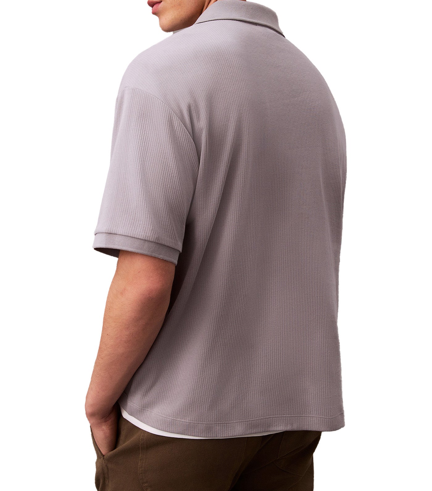 Relaxed Ribbed Cotton Polo Shirt