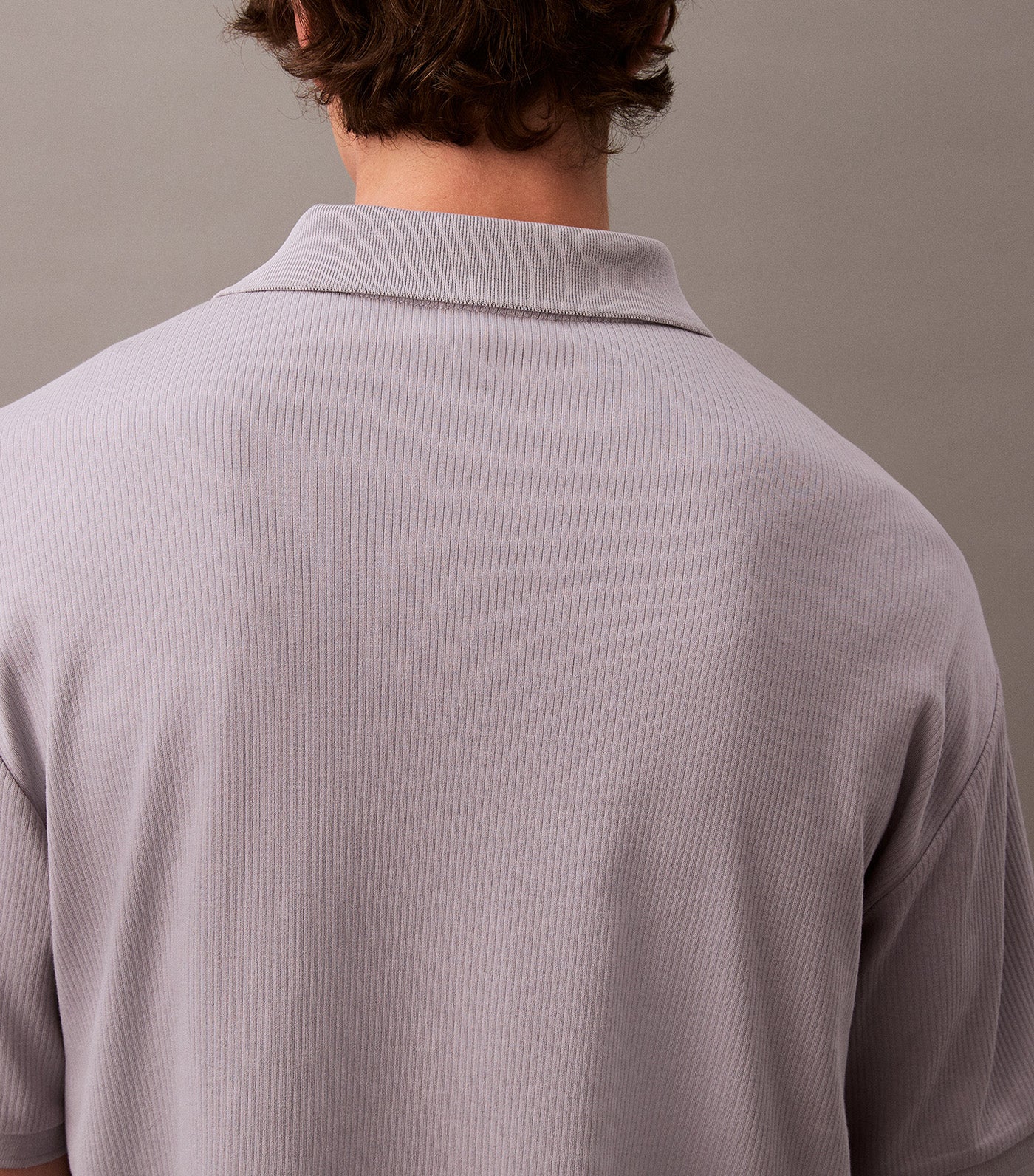 Relaxed Ribbed Cotton Polo Shirt
