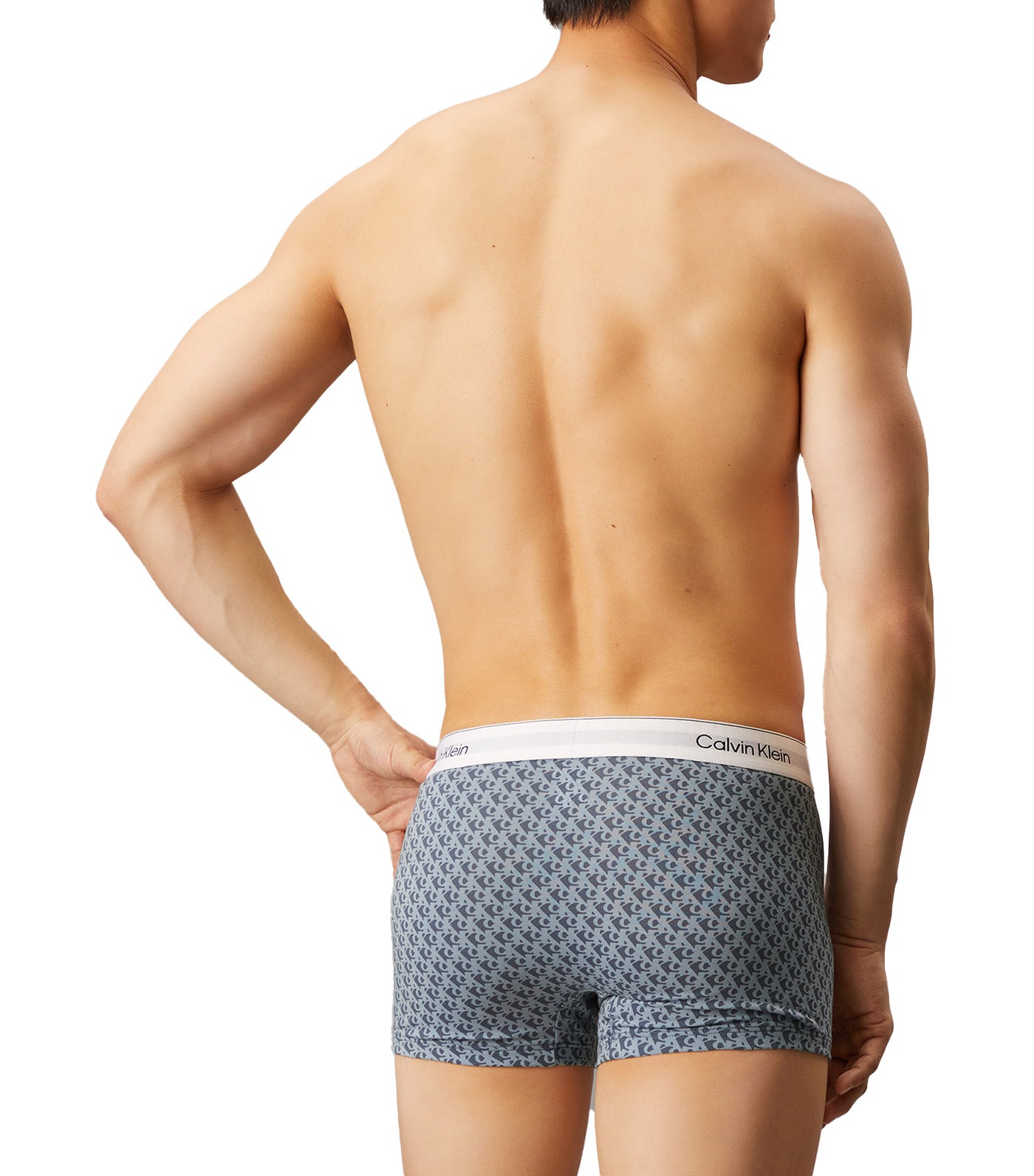 Calvin Klein Underwear Icon Cotton Stretch Trunks 2 Pack Glacier/Plush Monogram Vintage Indigo