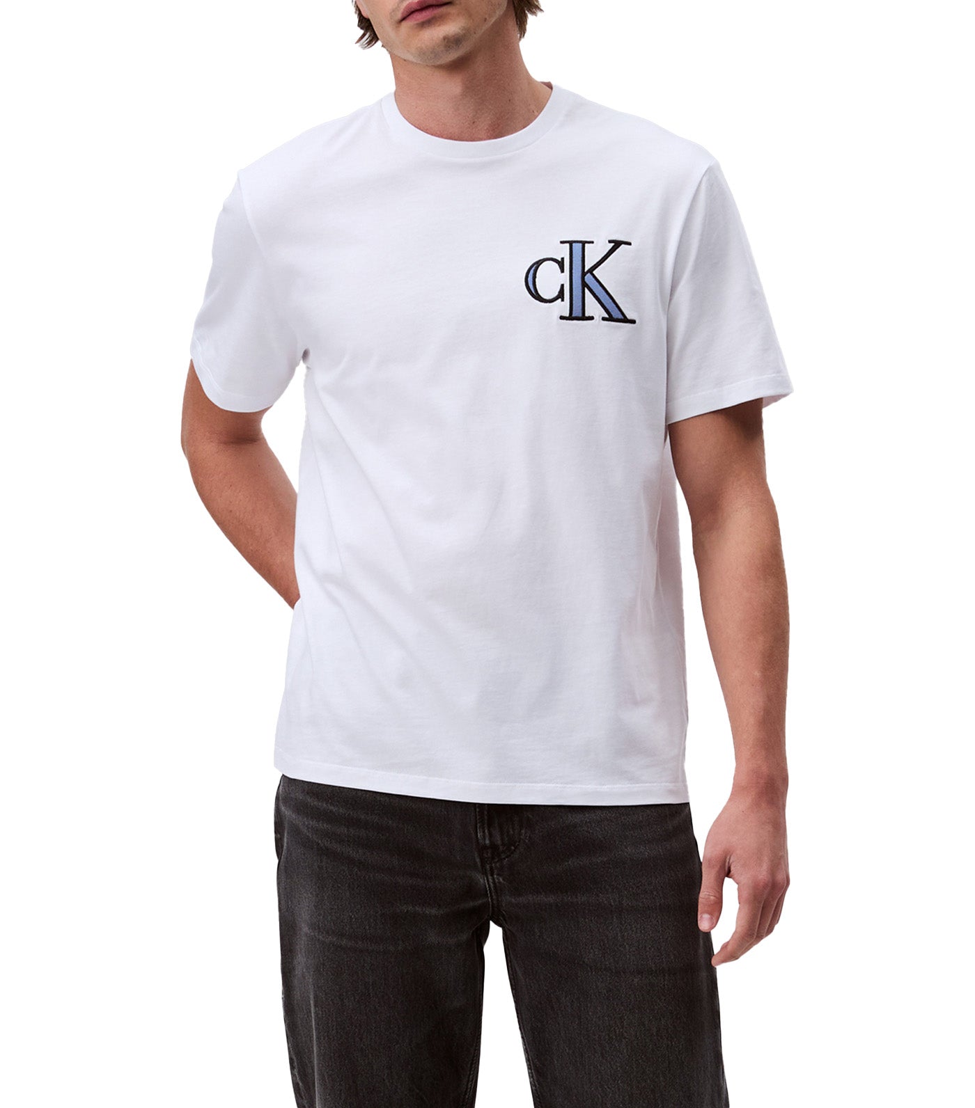 Varsity CK Logo Patch Crewneck Tee