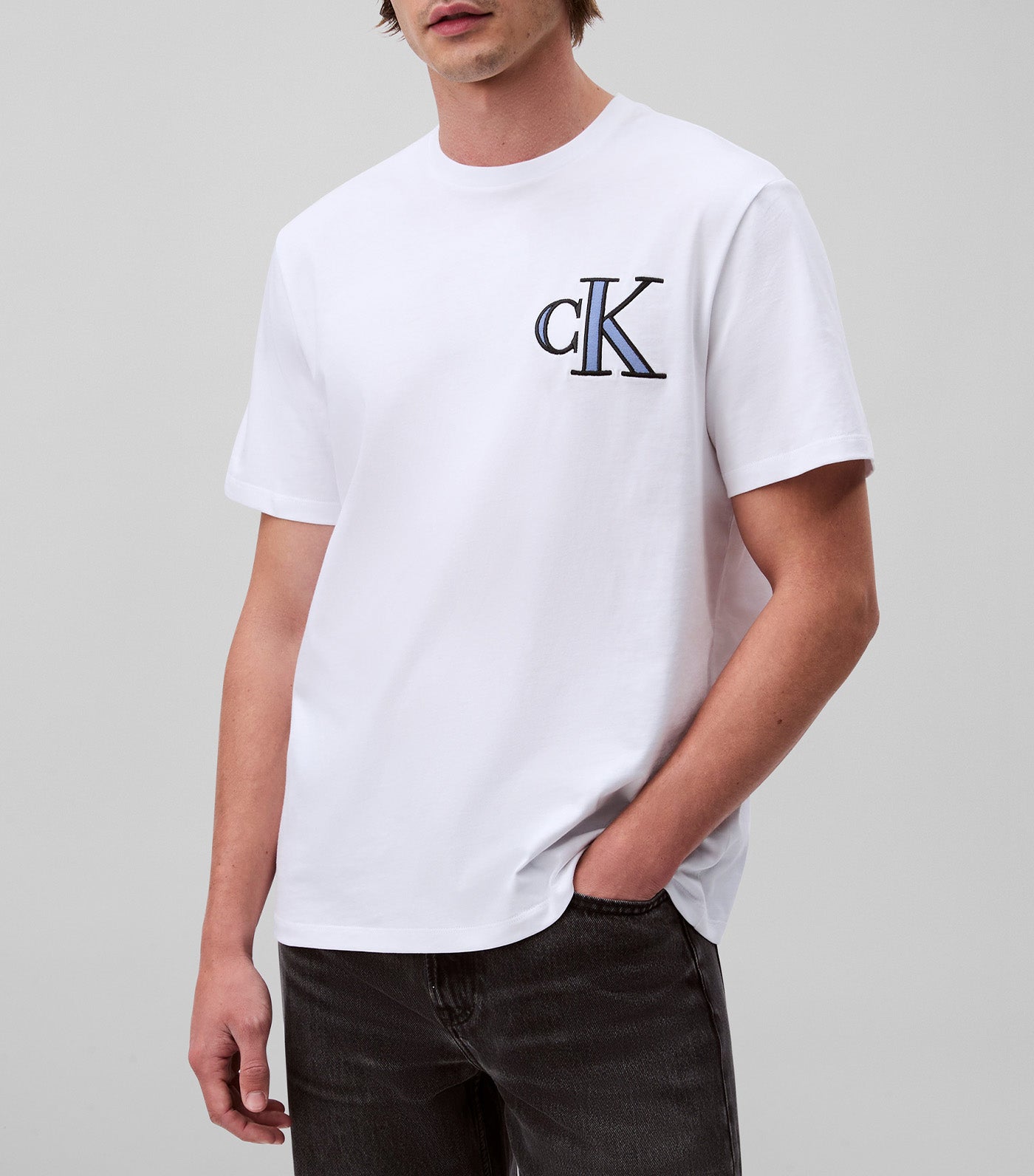 Varsity CK Logo Patch Crewneck Tee