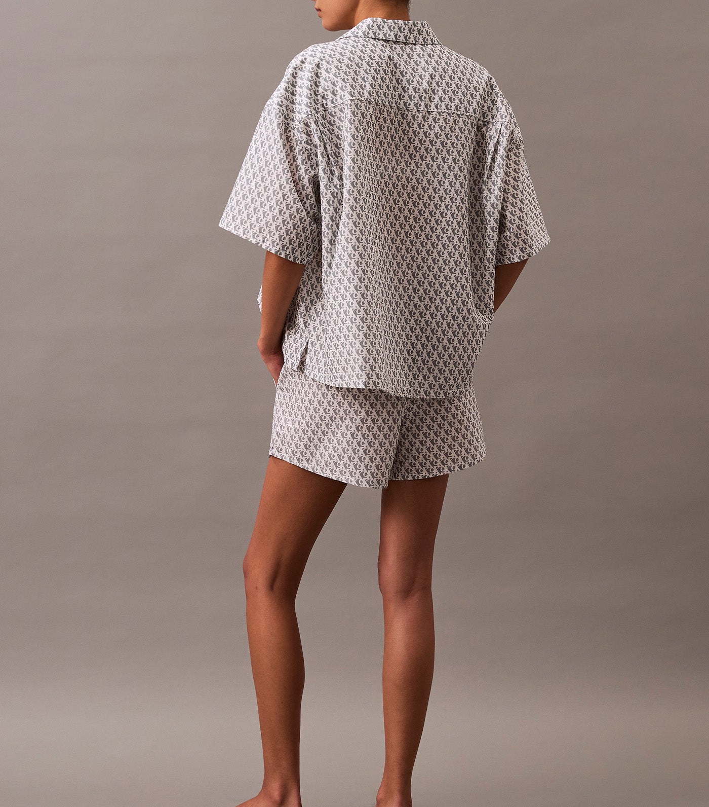 Cotton Poplin Lounge Shorts Ash