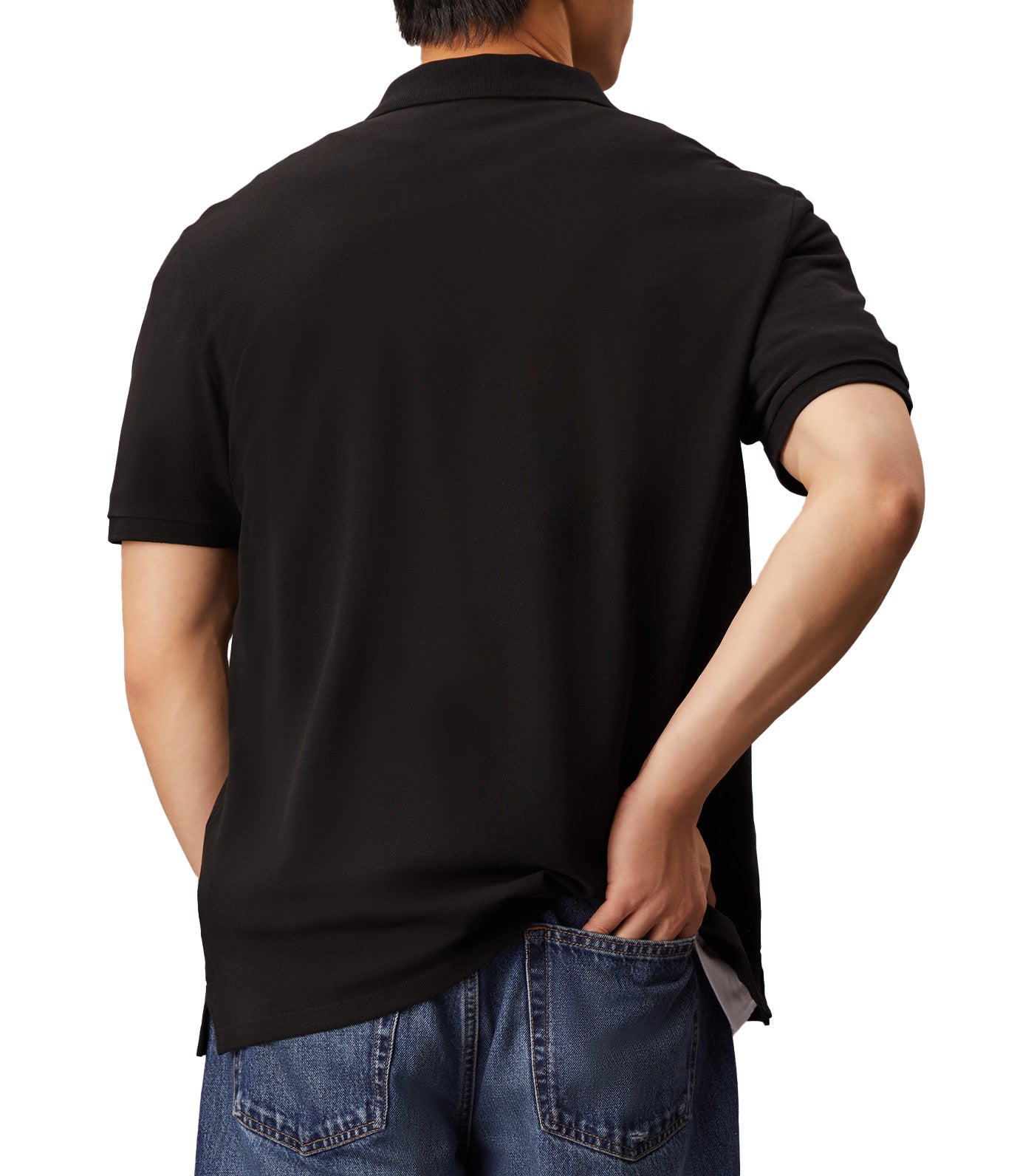 Monogram Pique Polo Shirt Black
