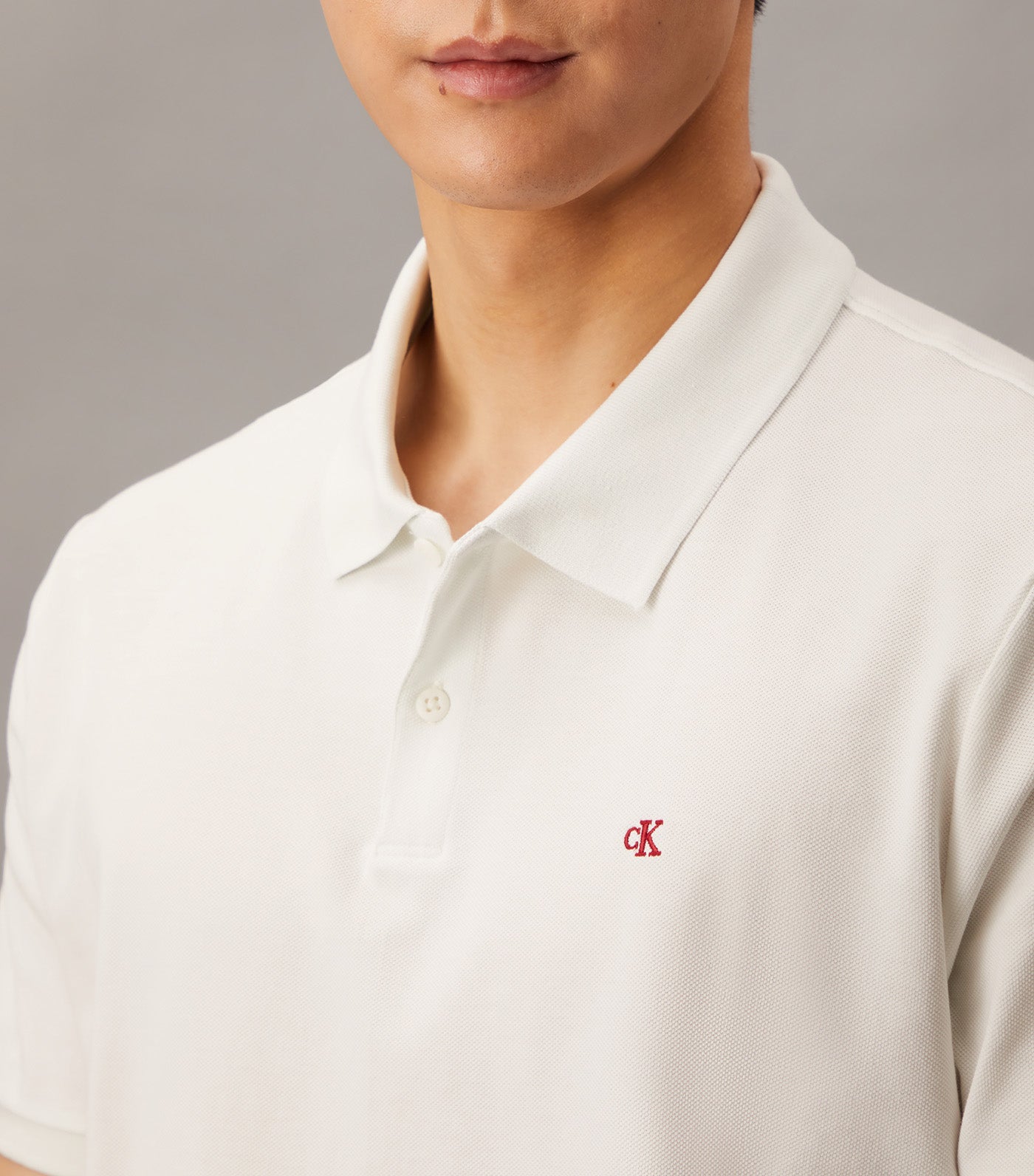 Monogram Pique Polo Shirt Blanc de Blanc