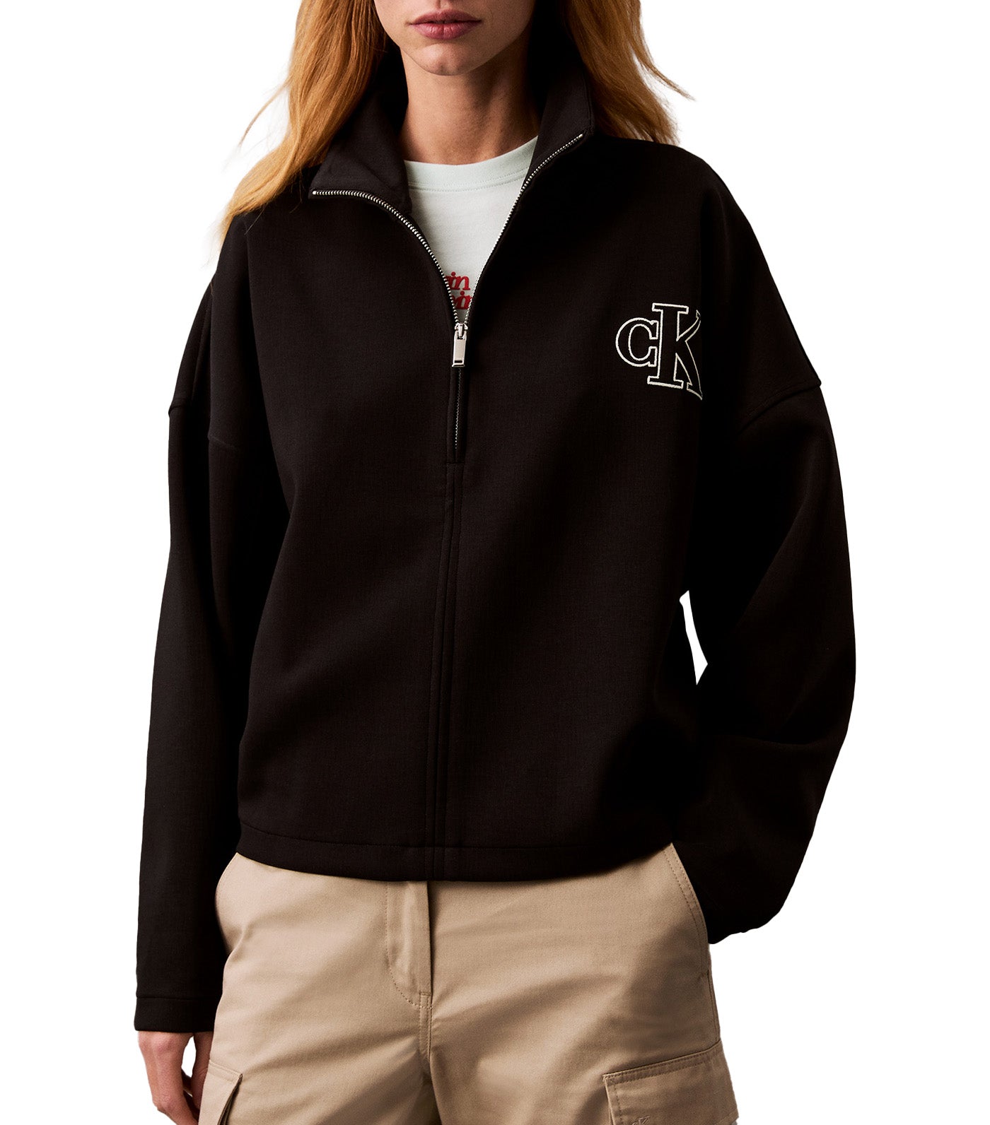 Monogram Logo Quarter Zip Spacer Jacket