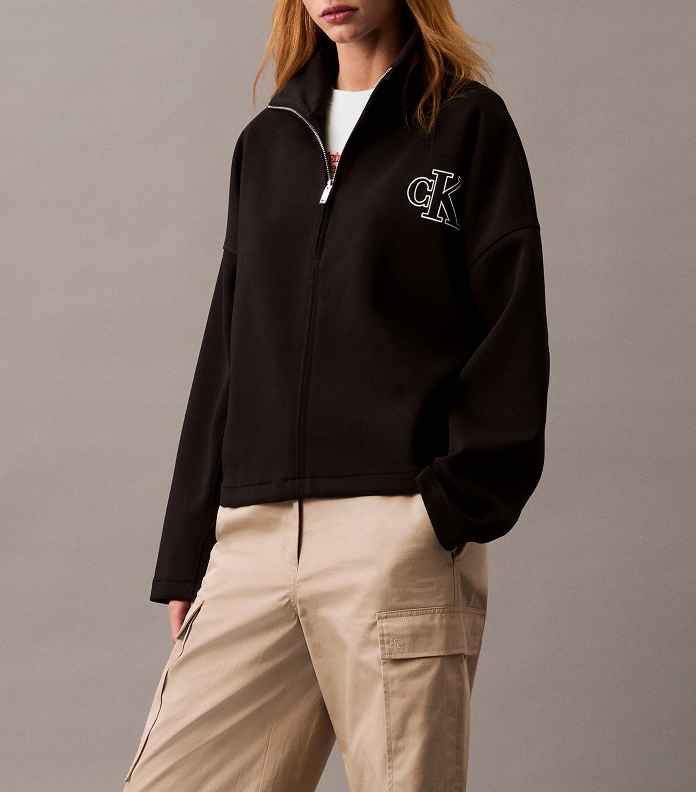 Monogram Logo Quarter Zip Spacer Jacket