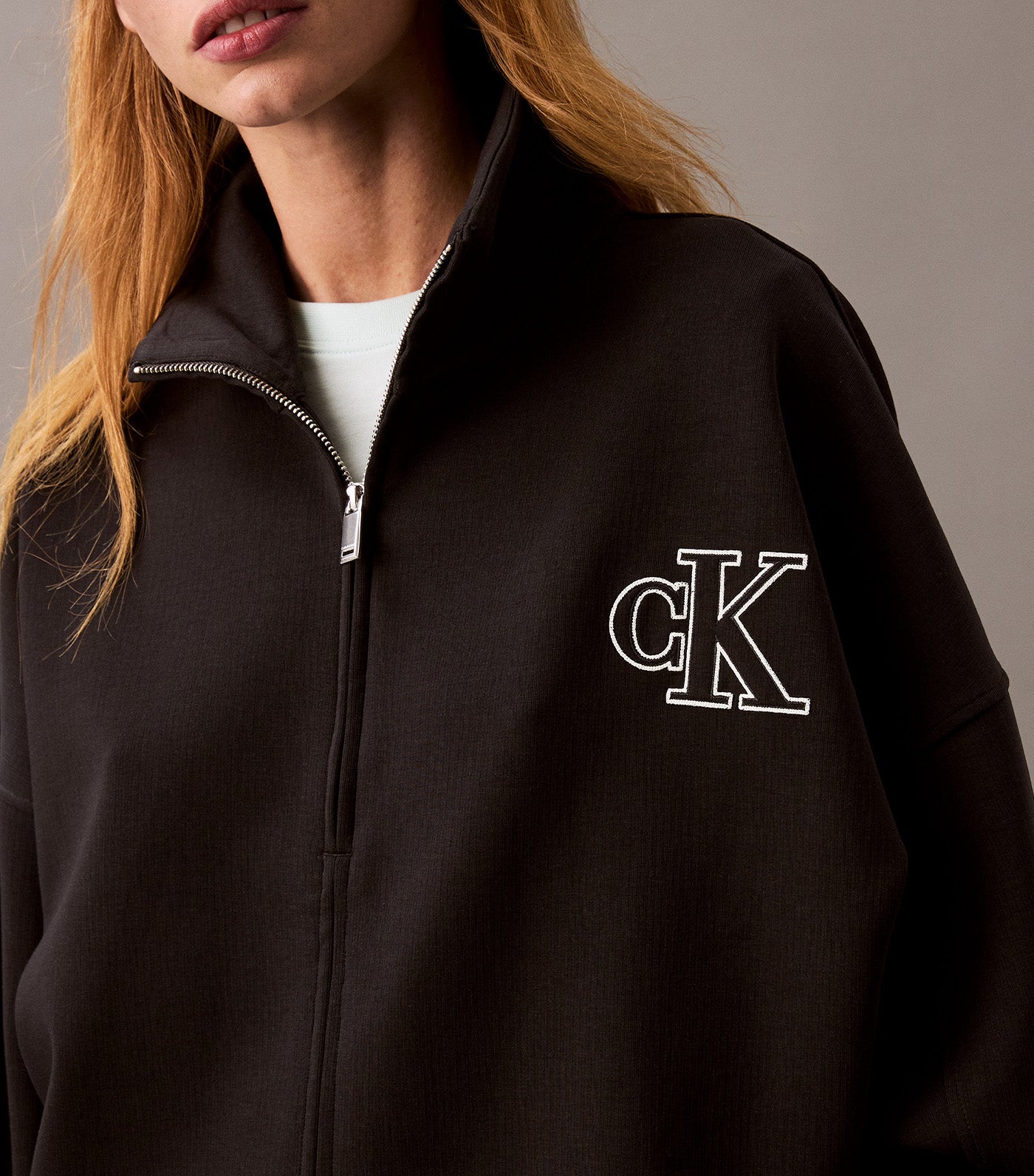 Monogram Logo Quarter Zip Spacer Jacket