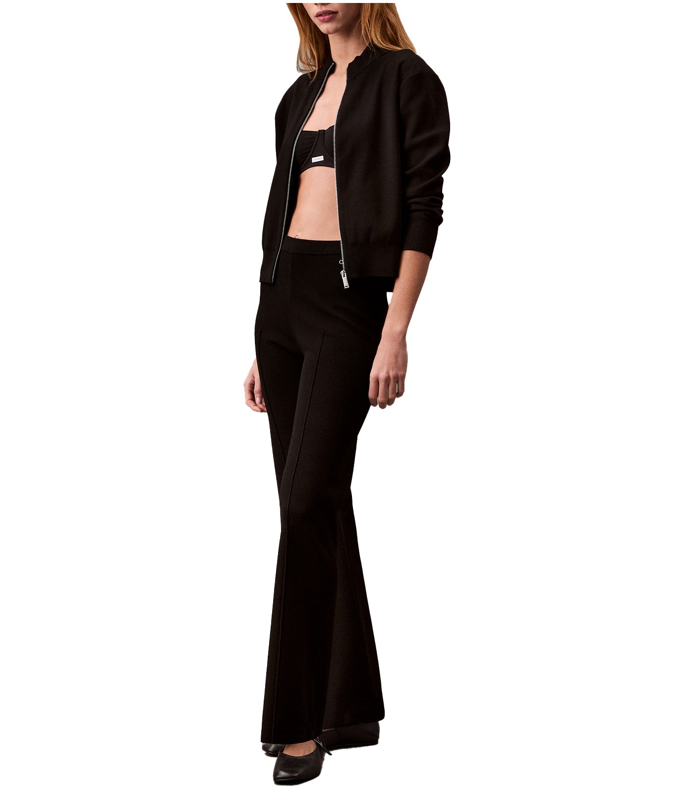 Stretch Viscose Trousers Black
