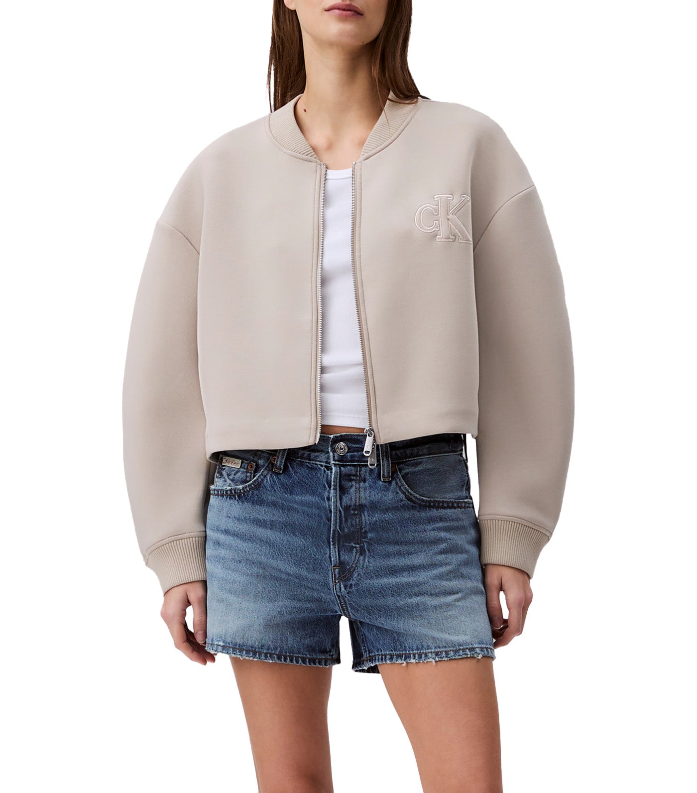 Scuba Relaxed Bomber Jacket Feather Gray