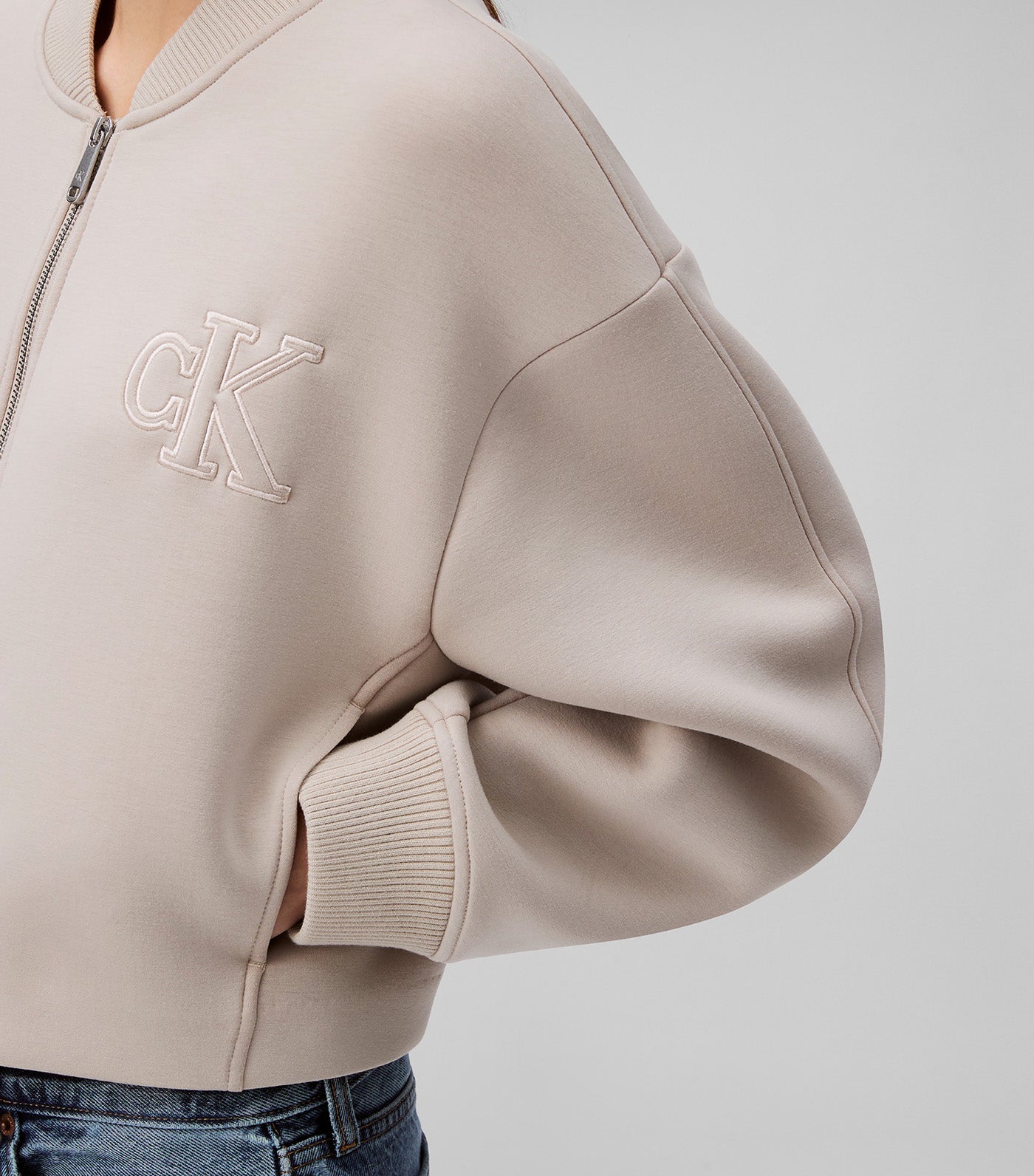 Scuba Relaxed Bomber Jacket Feather Gray