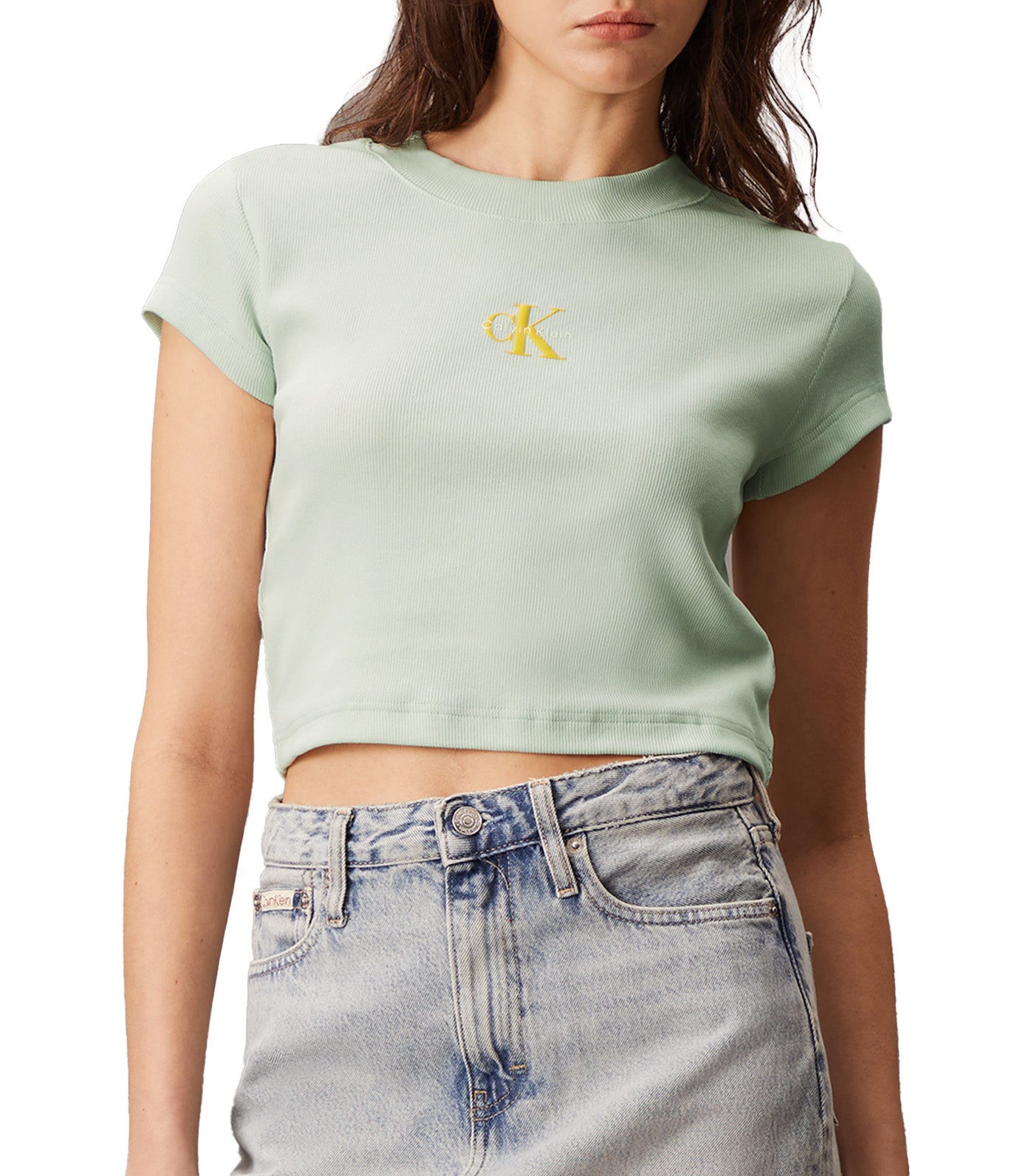 Monogram Logo Ribbed Baby Tee