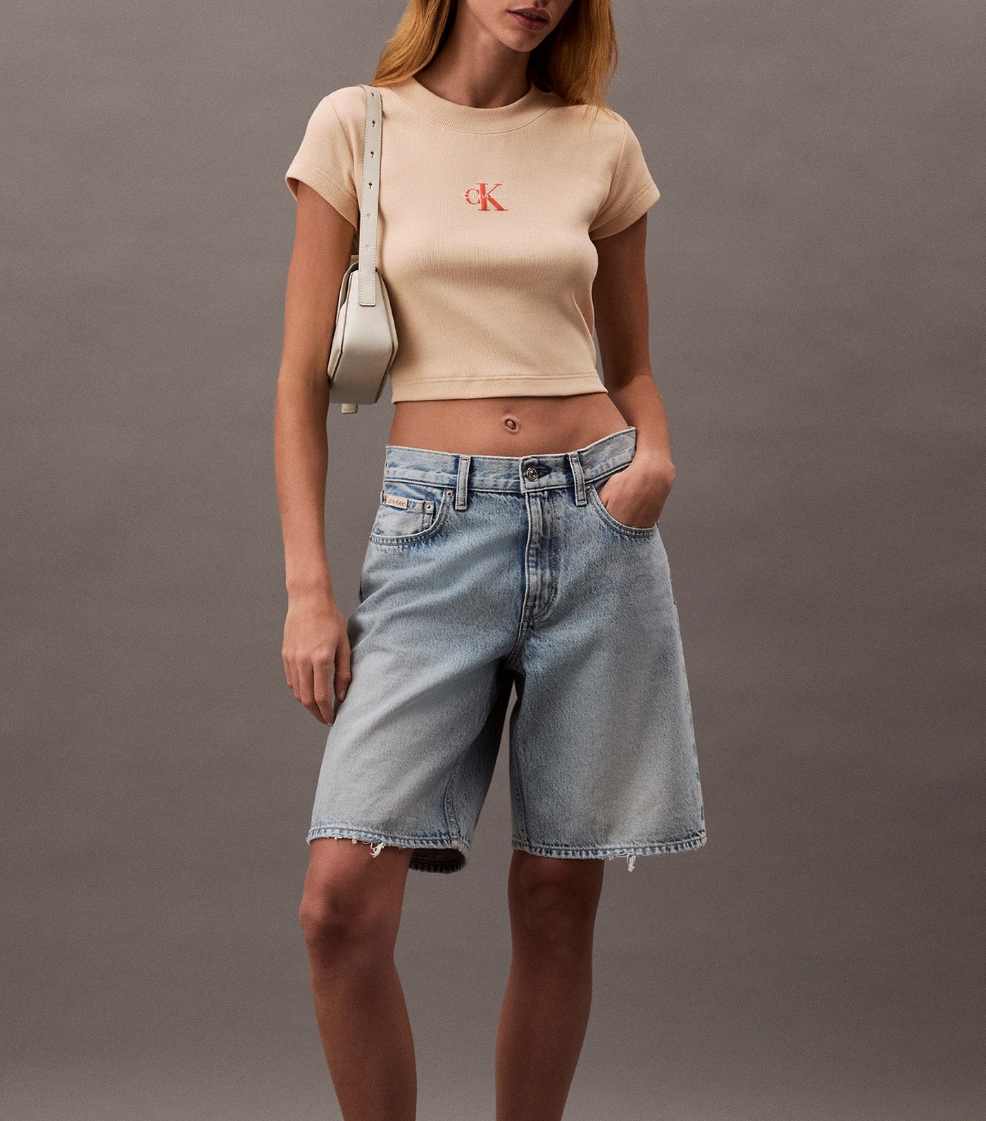 Monogram Logo Ribbed Baby Tee