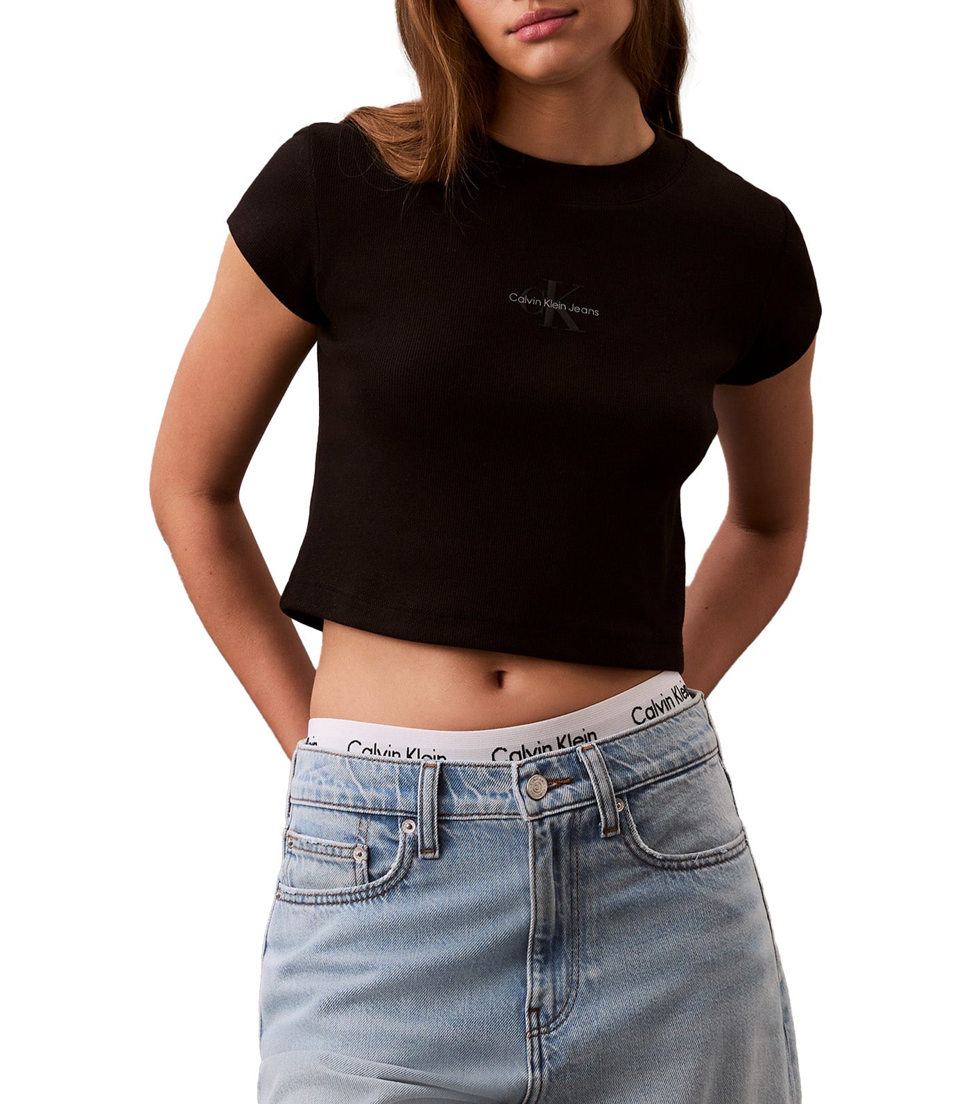 Monogram Logo Ribbed Baby Tee