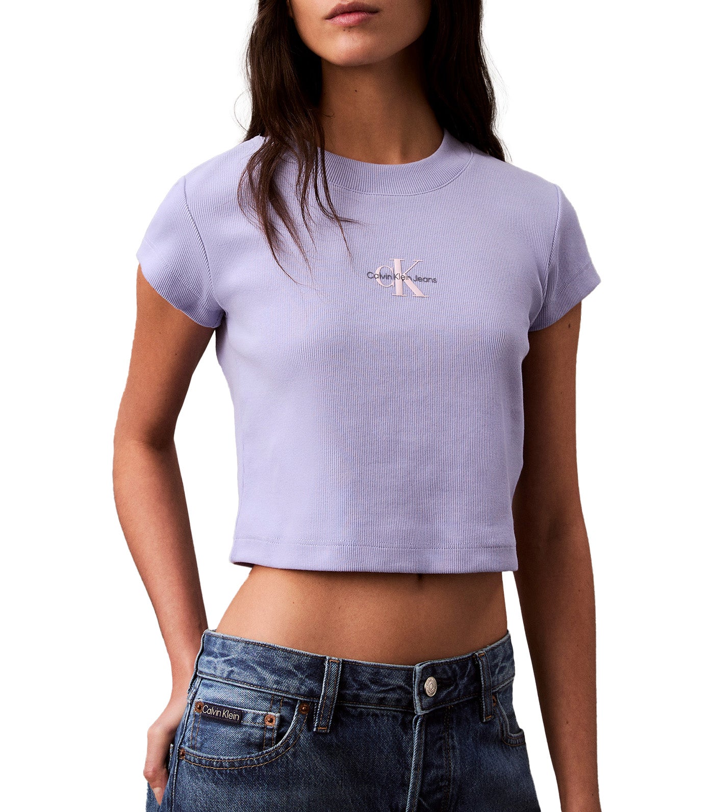 Monogram Logo Ribbed Baby Tee