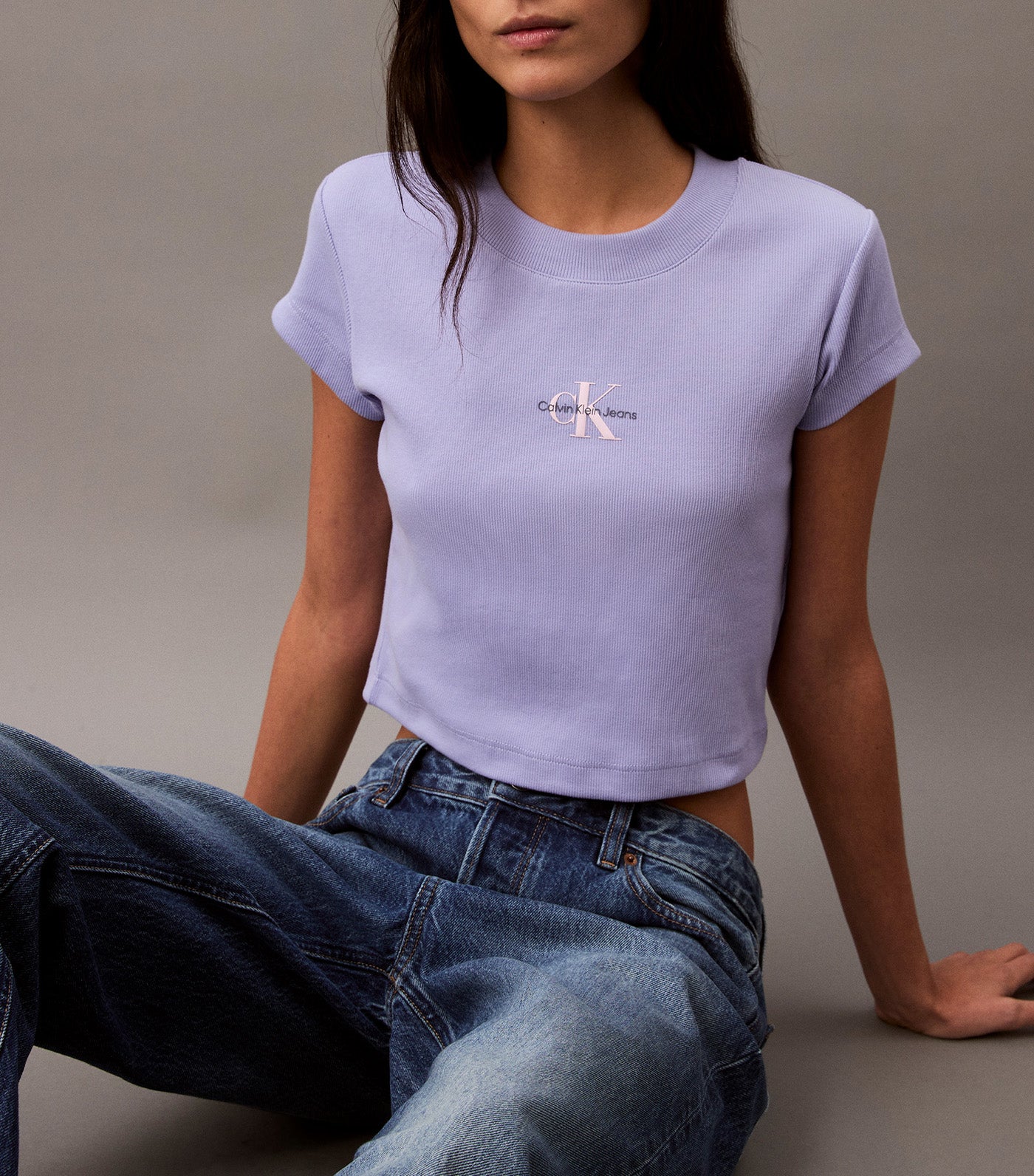 Monogram Logo Ribbed Baby Tee