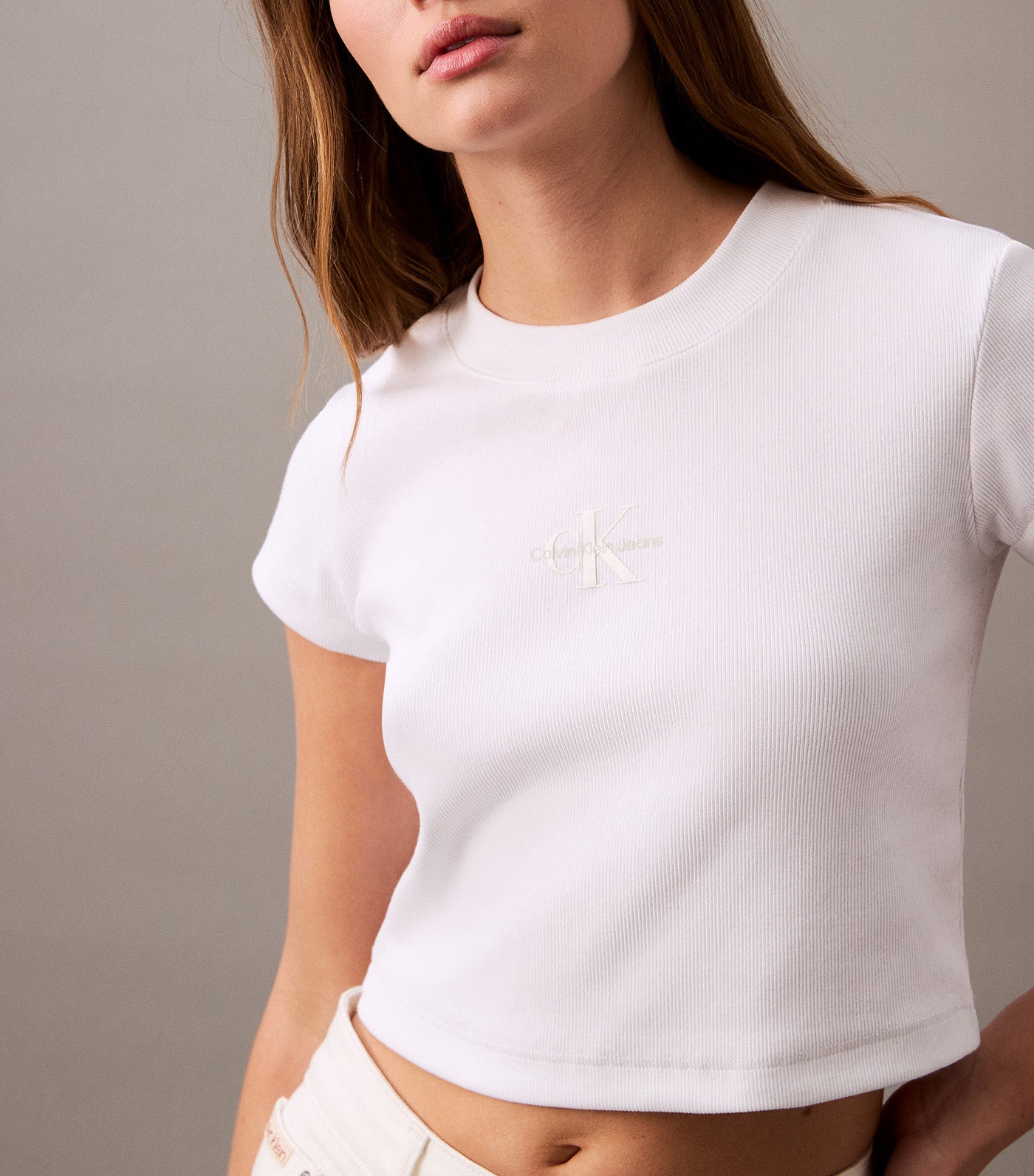 Monogram Logo Ribbed Baby Tee