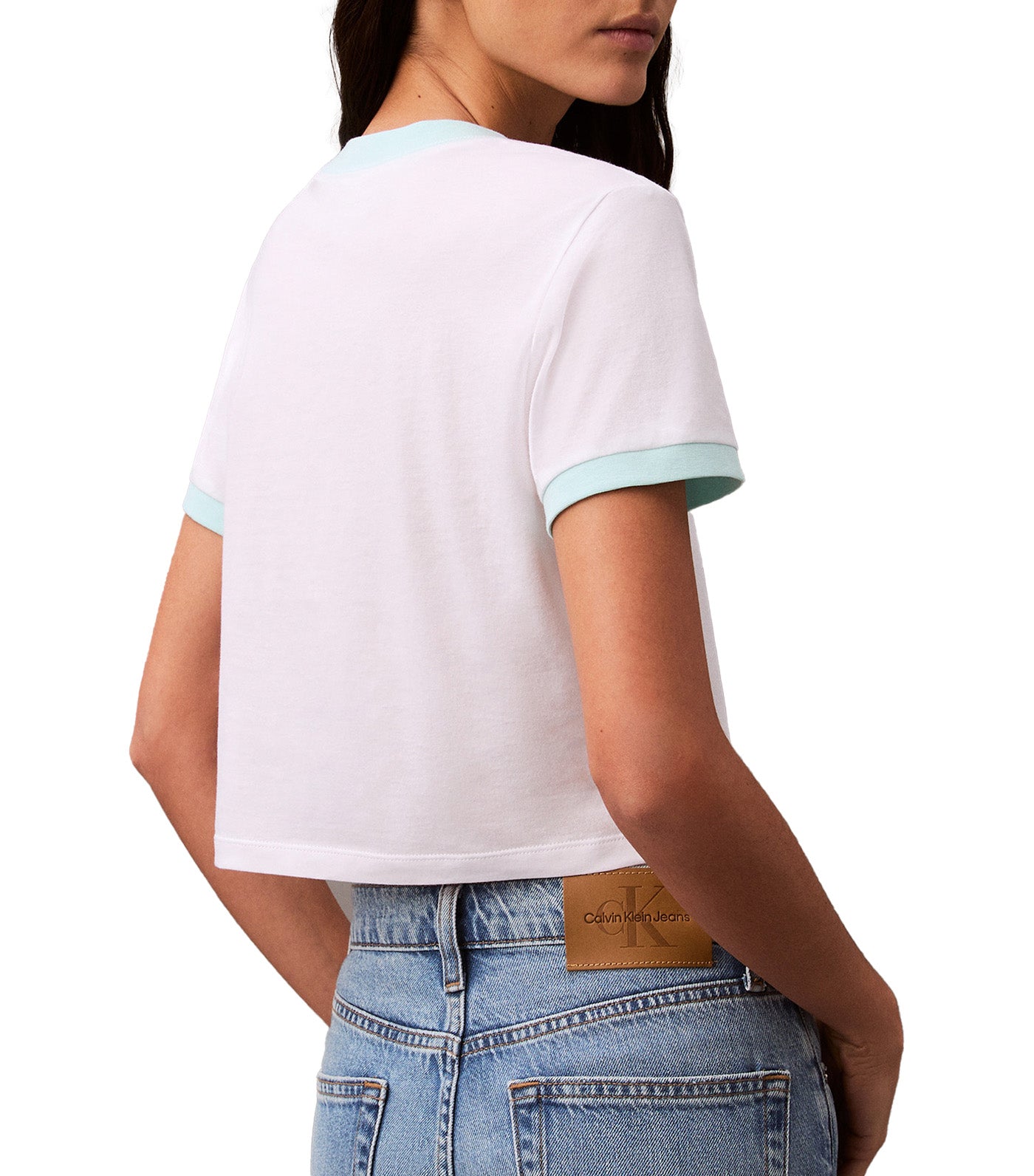 Logo Graphic Cropped Classic T-Shirt Blue Light