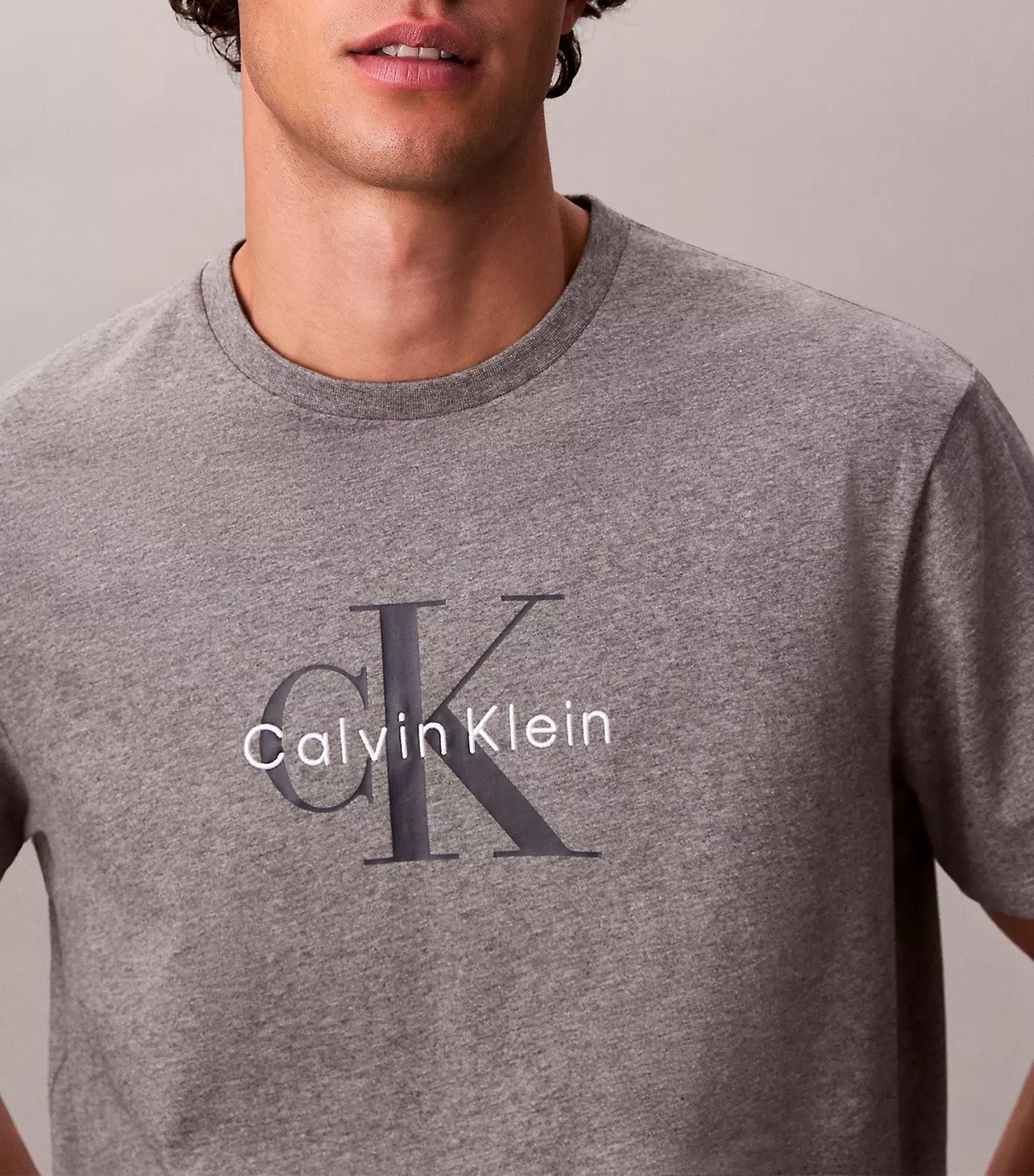 Monogram Logo Tee Medium Gray Heather