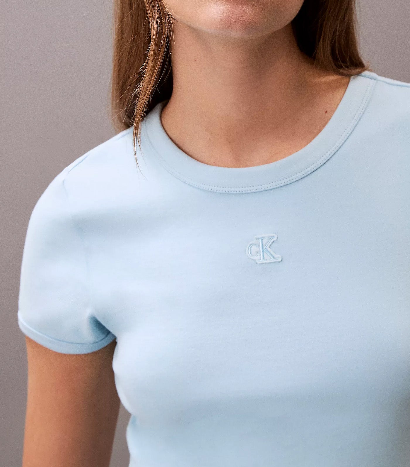 Cotton Contour Rib Monogram Logo Mini Dress