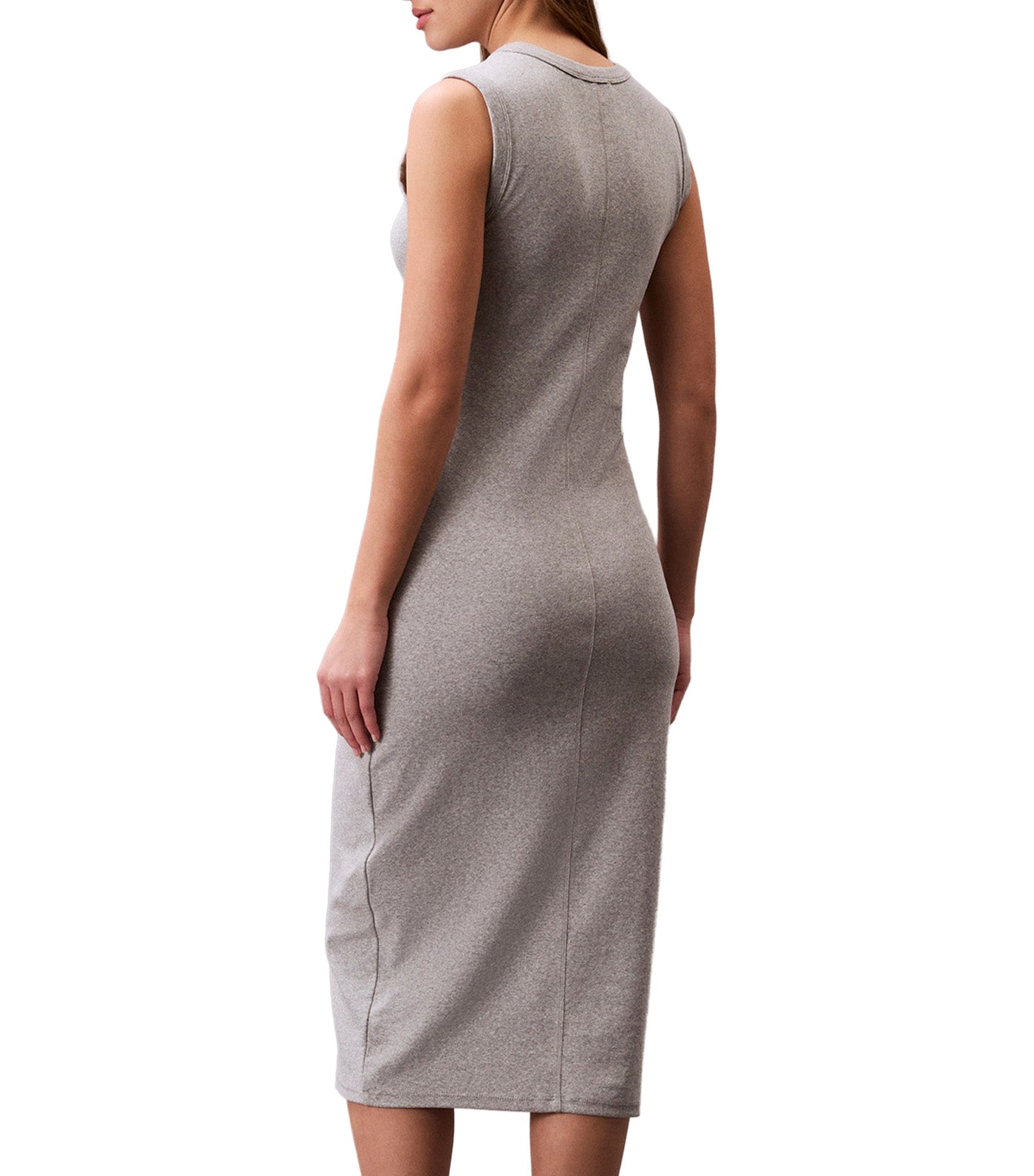 Sleeveless Cotton Blend Midi Dress