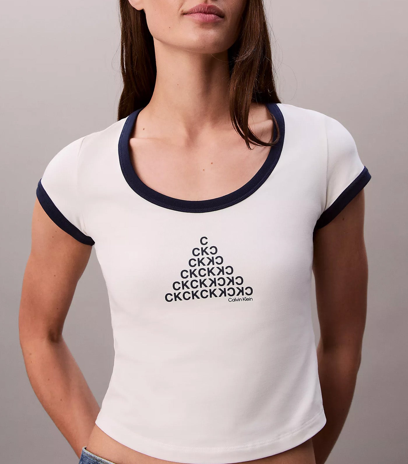 Monogram Logo Shape Graphic Slim T-Shirt