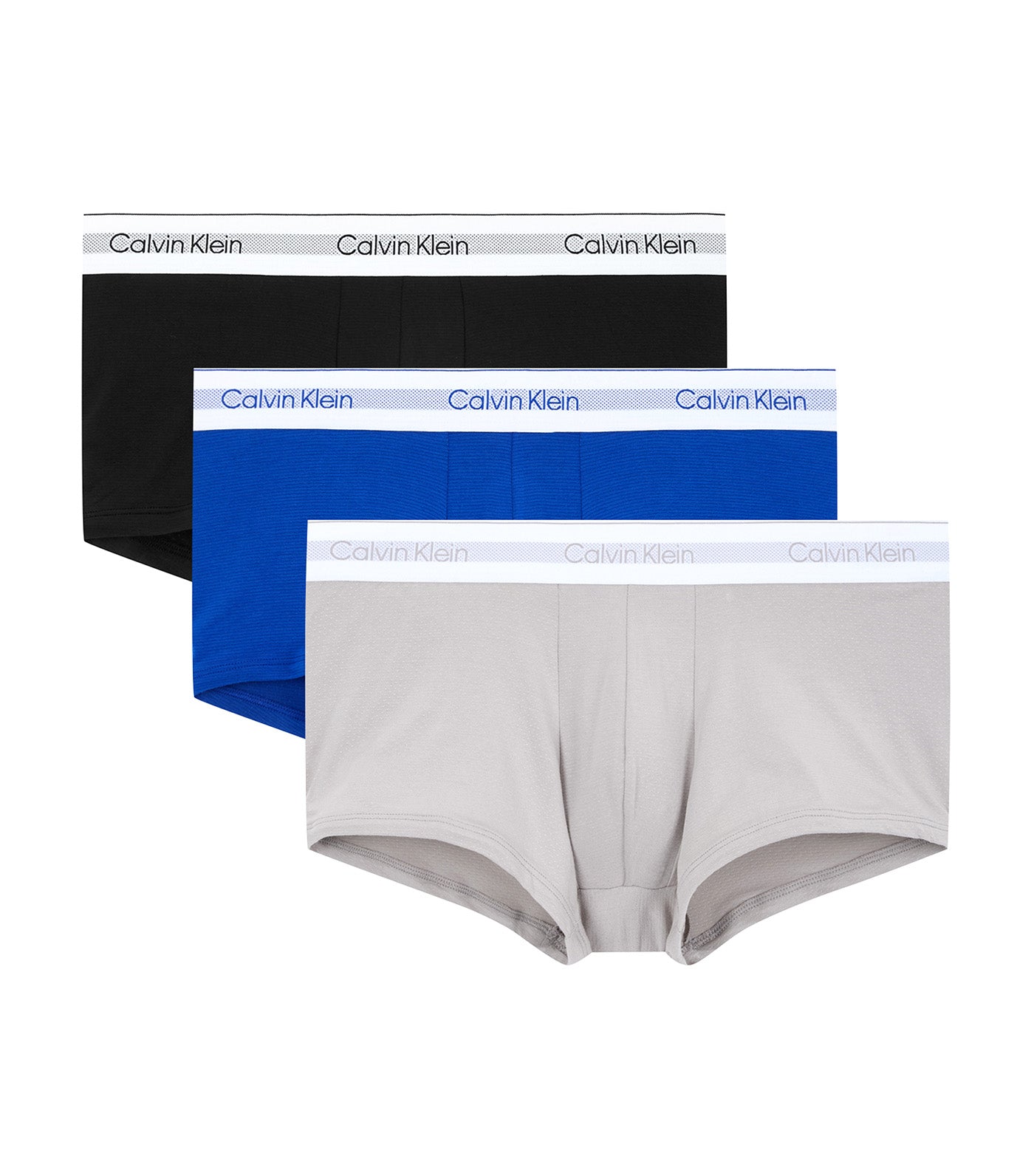 3 Pack Icon Modal Mesh Low Rise Trunks Black/Royalty/Ash