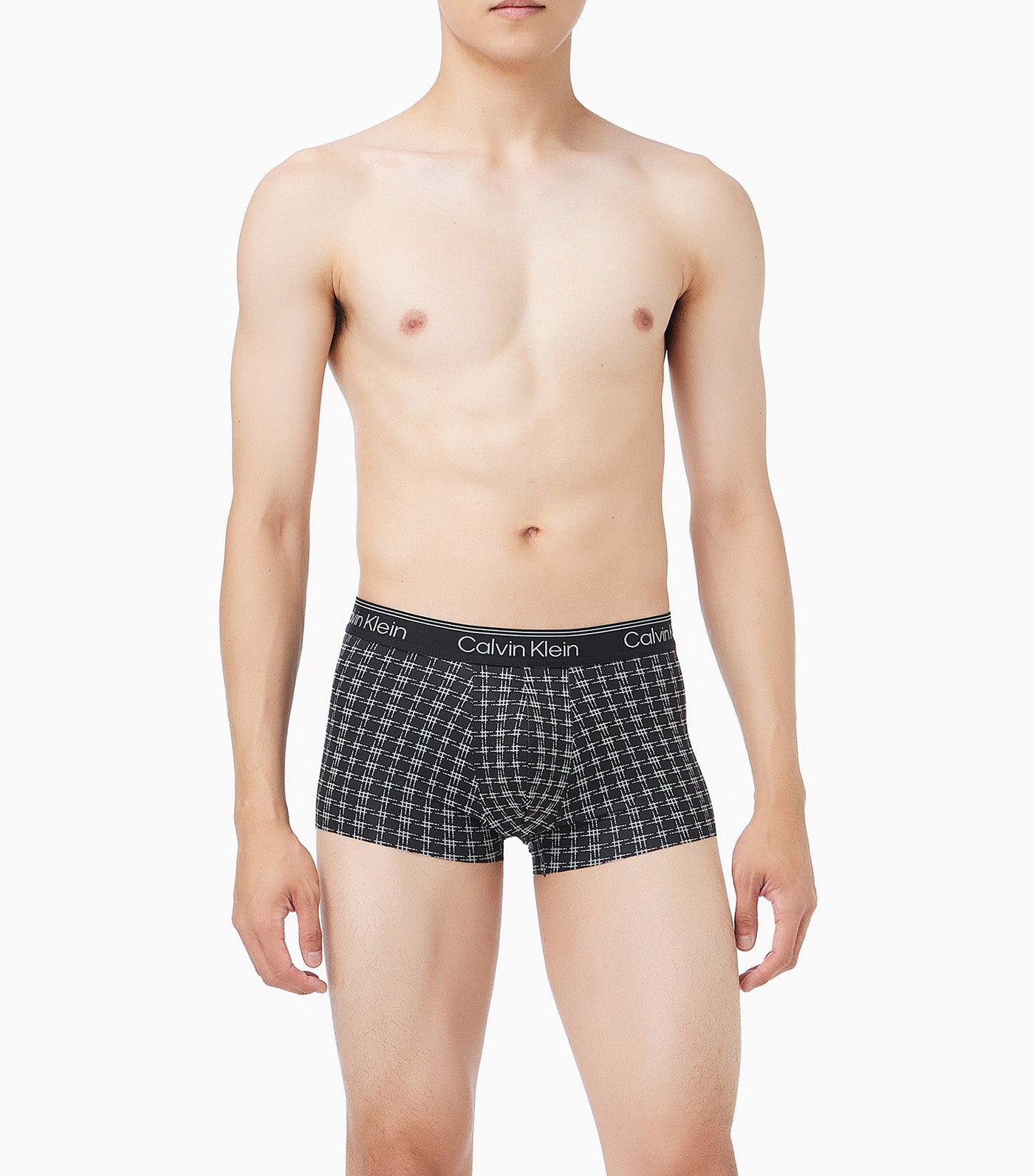 Micro Stretch Cooling Low Rise Trunks Racetrack Plaid+Black/Sleet
