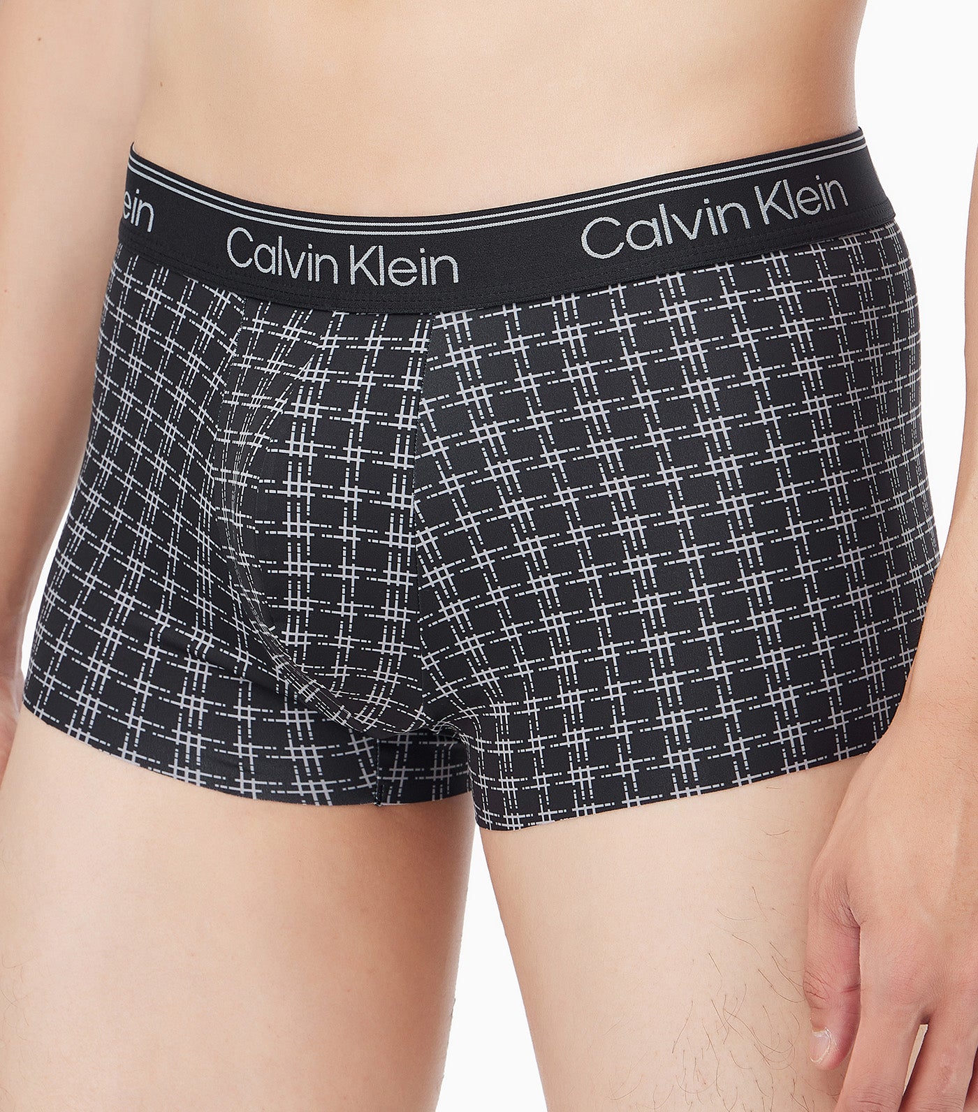 Micro Stretch Cooling Low Rise Trunks Racetrack Plaid+Black/Sleet